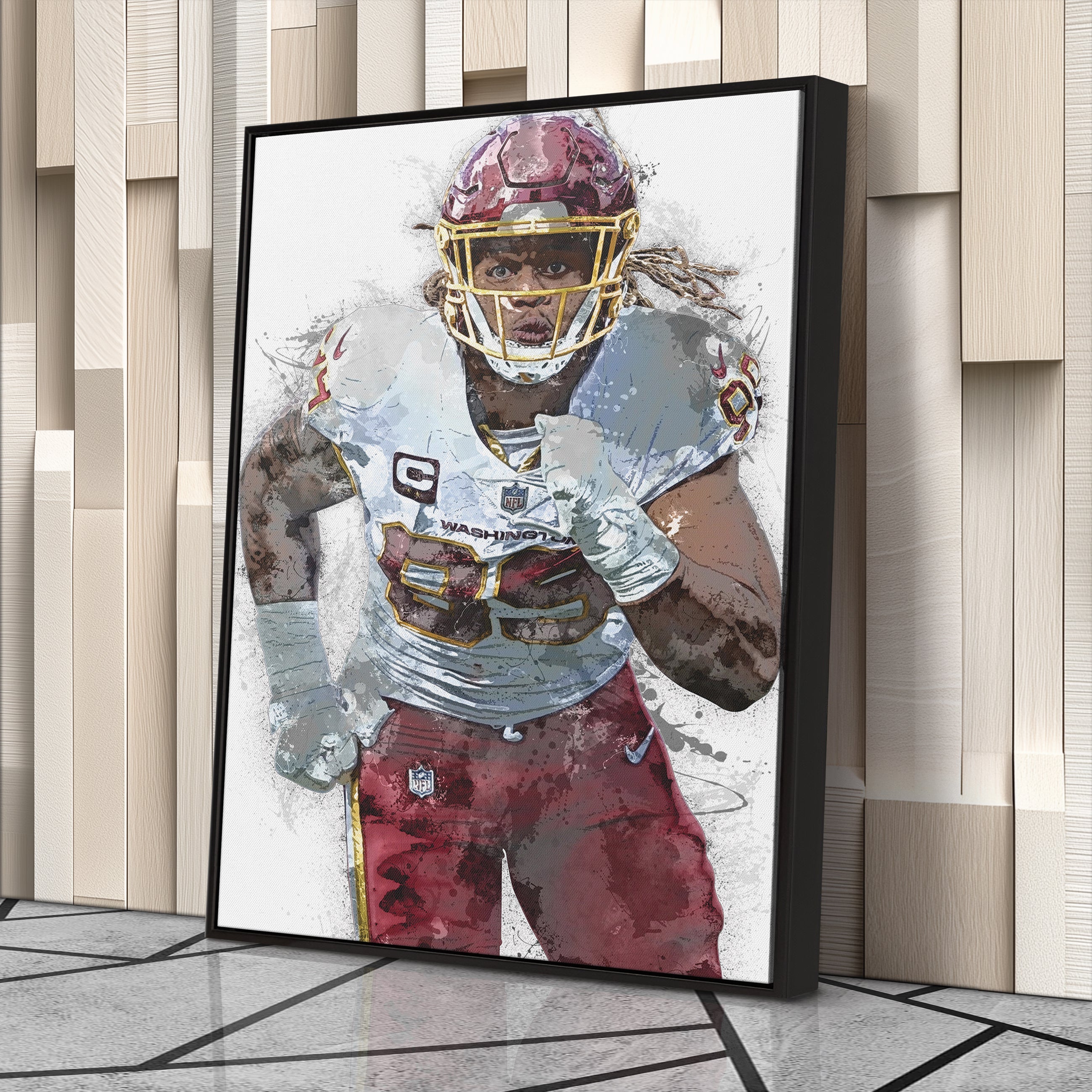 Chase Young Canvas Art – Washington Commanders Wall Decor