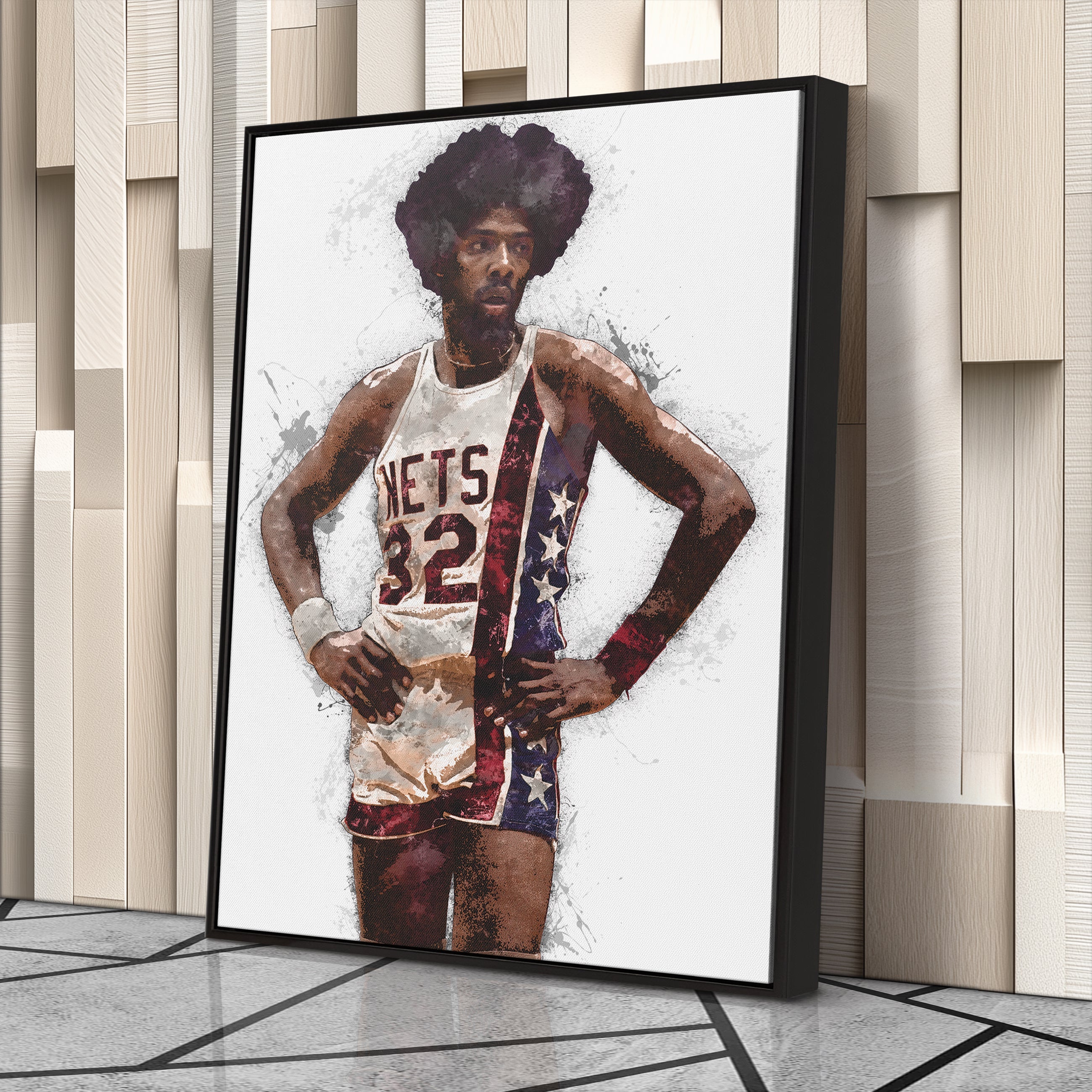 Julius Erving Canvas Art – New Jersey Nets Wall Decor
