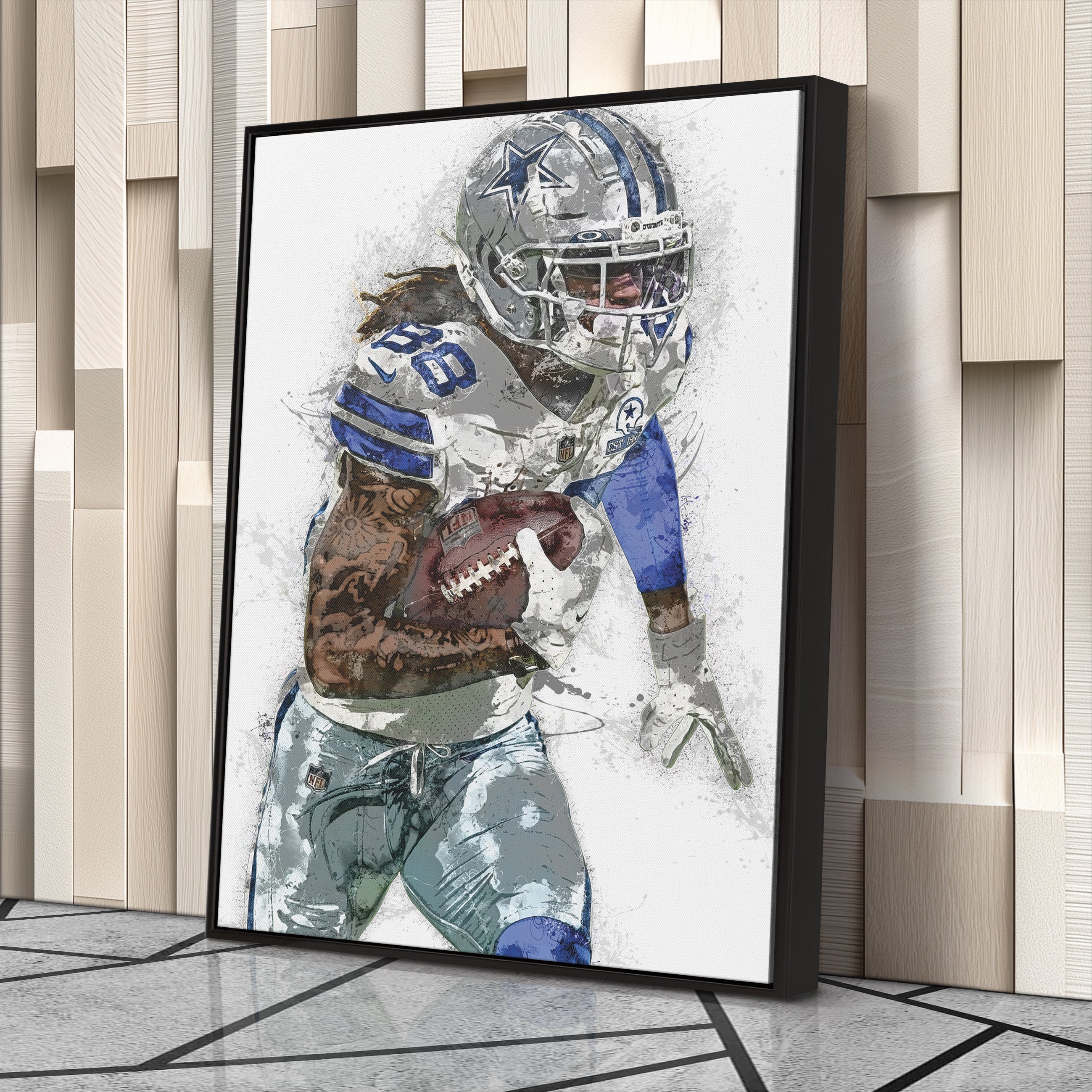 CeeDee Lamb Canvas Art – Dallas Cowboys Wall Decor