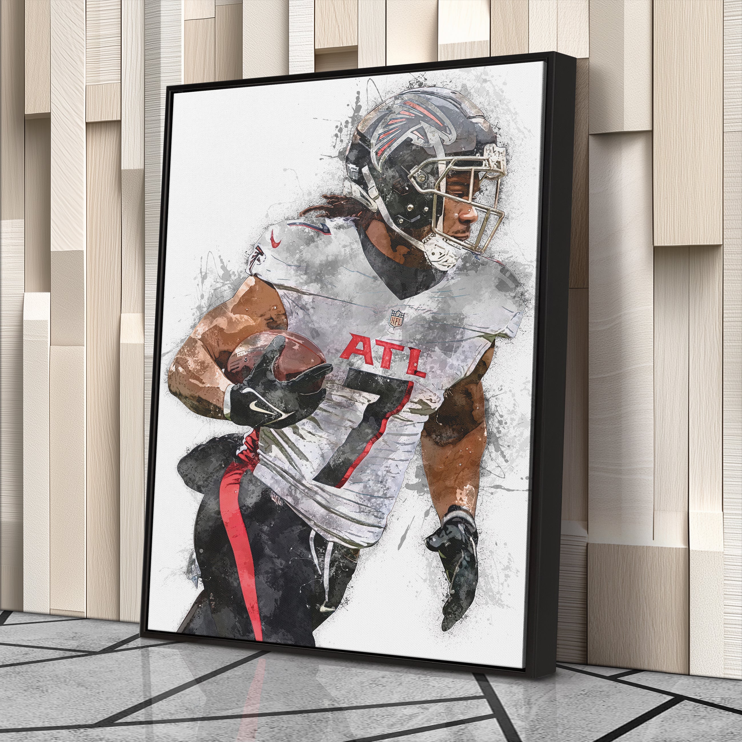 Bijan Robinson Canvas Art – Atlanta Falcons Wall Decor