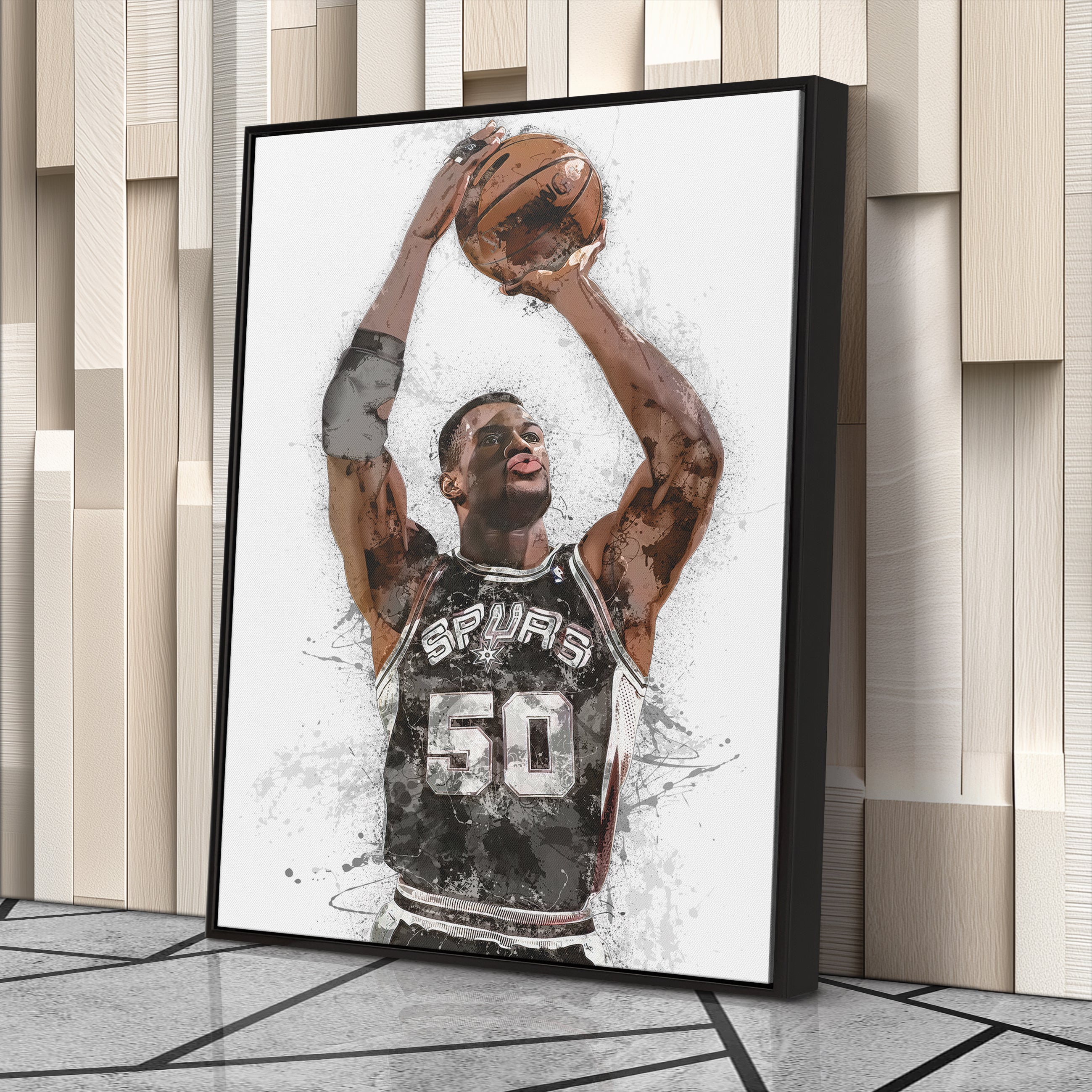 David Robinson Canvas Art – San Antonio Spurs Wall Decor