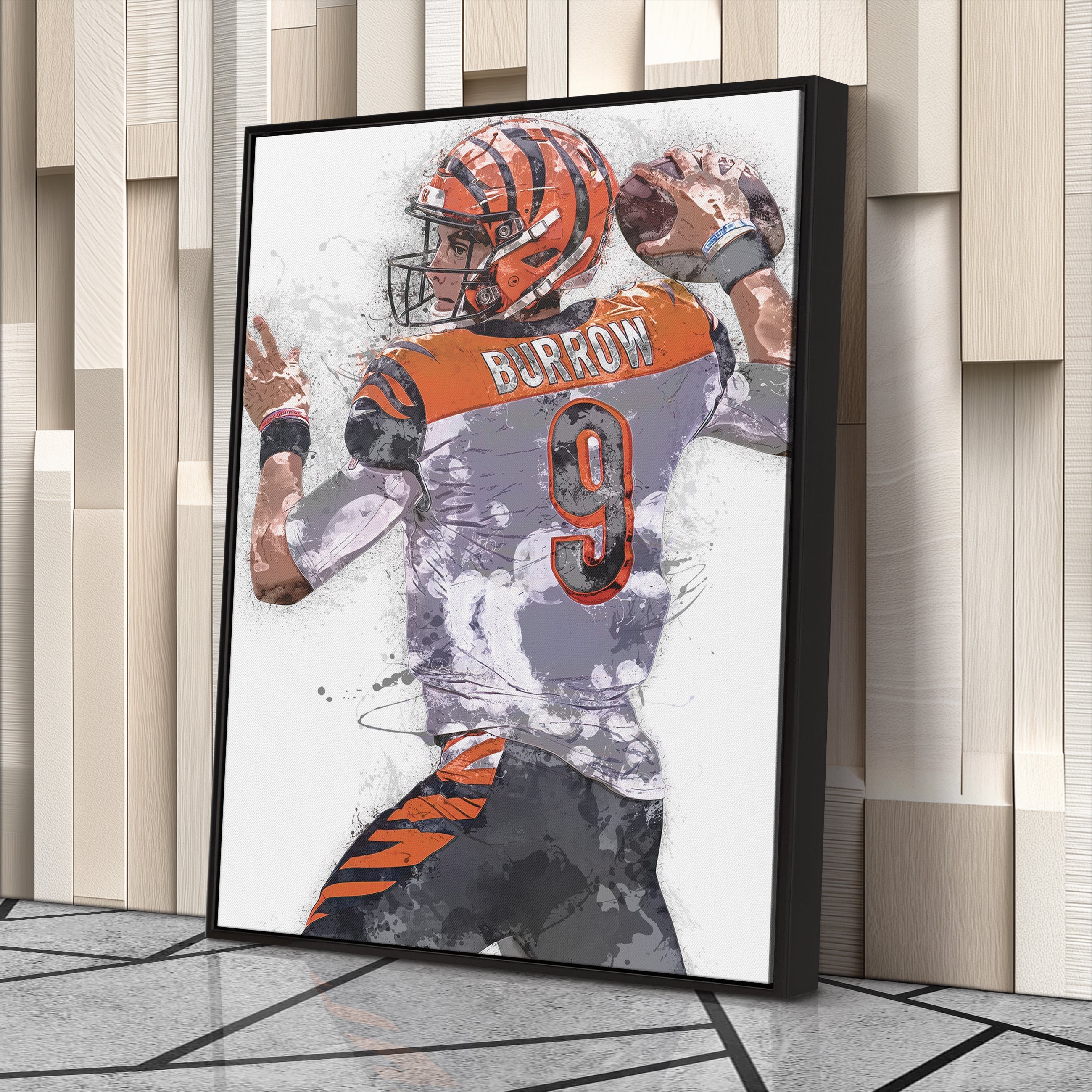 Joe Burrow Bengals Canvas Art – Cincinnati Bengals Wall Decor