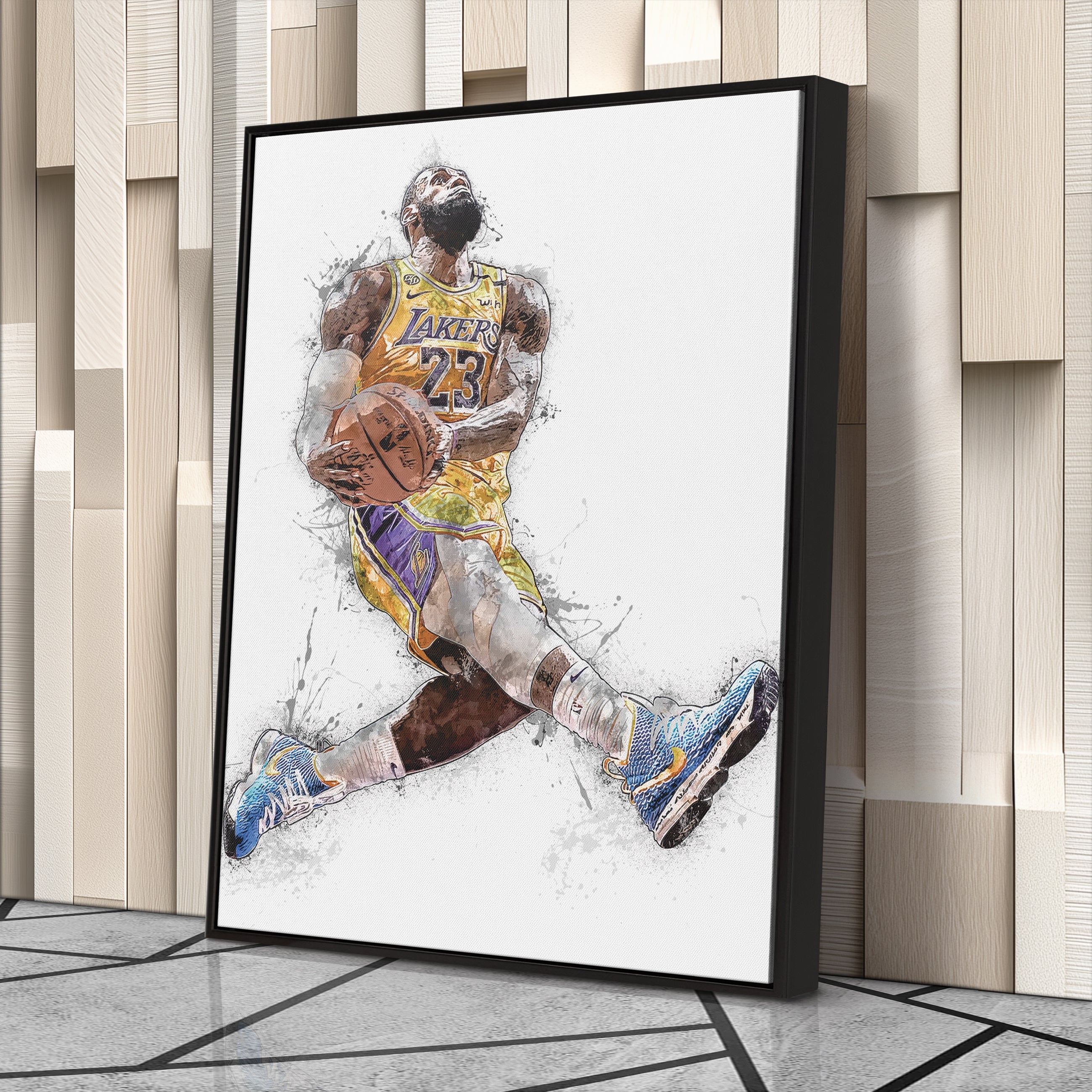 LeBron James Dunk Canvas Art – Los Angeles Lakers Wall Decor