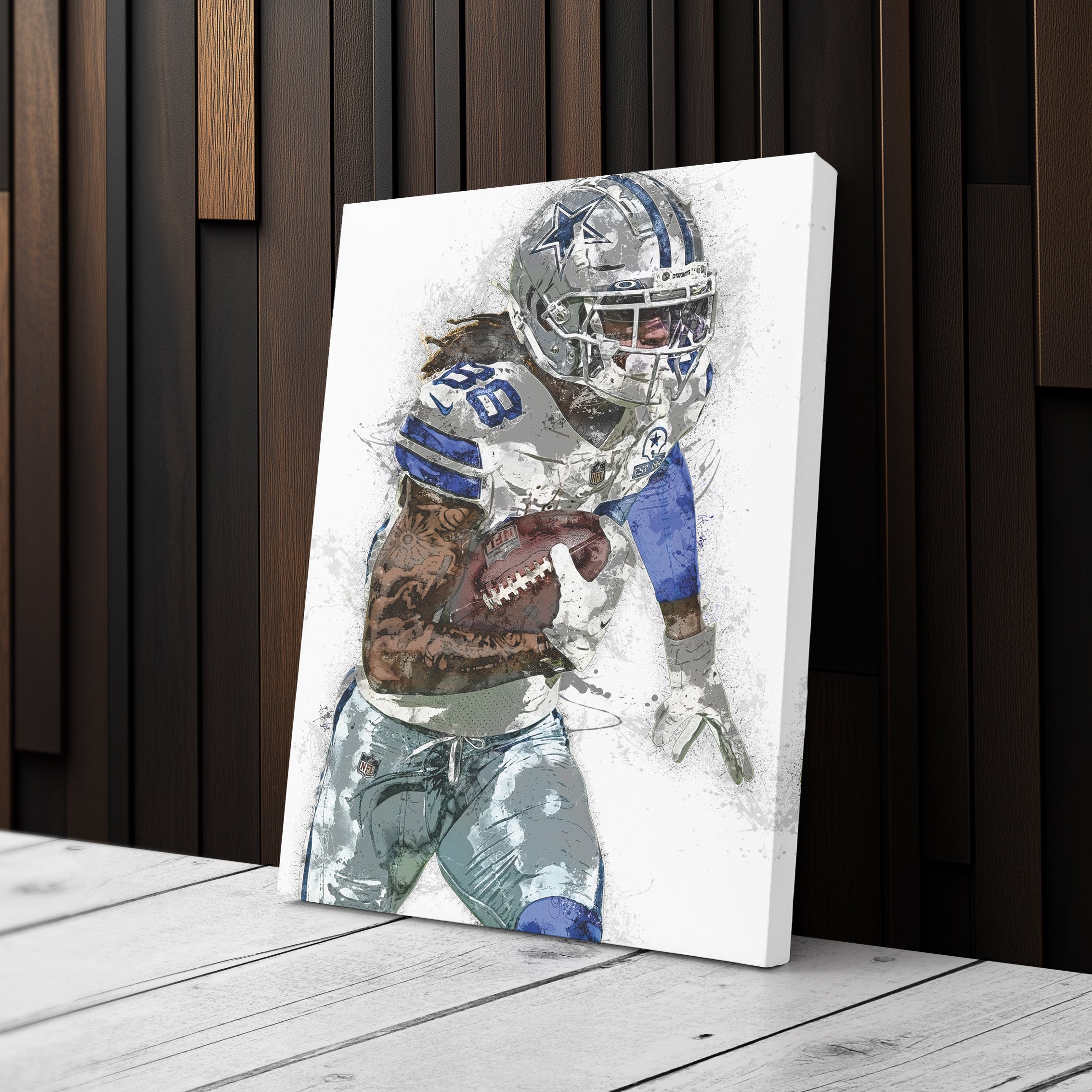 CeeDee Lamb Canvas Art – Dallas Cowboys Wall Decor