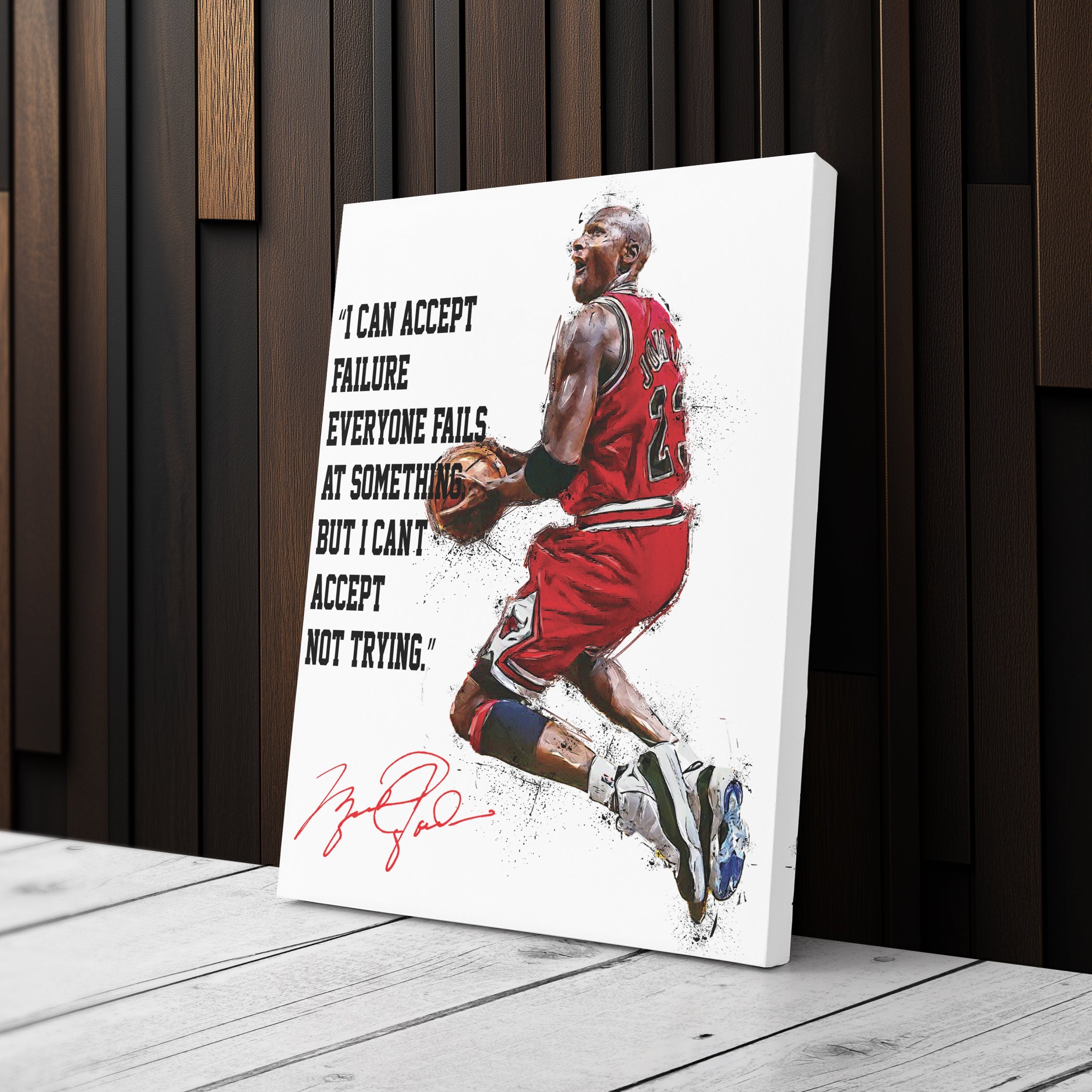 Michael Jordan Canvas Print – Motivational Bulls Quote Wall Art for Sports Fans