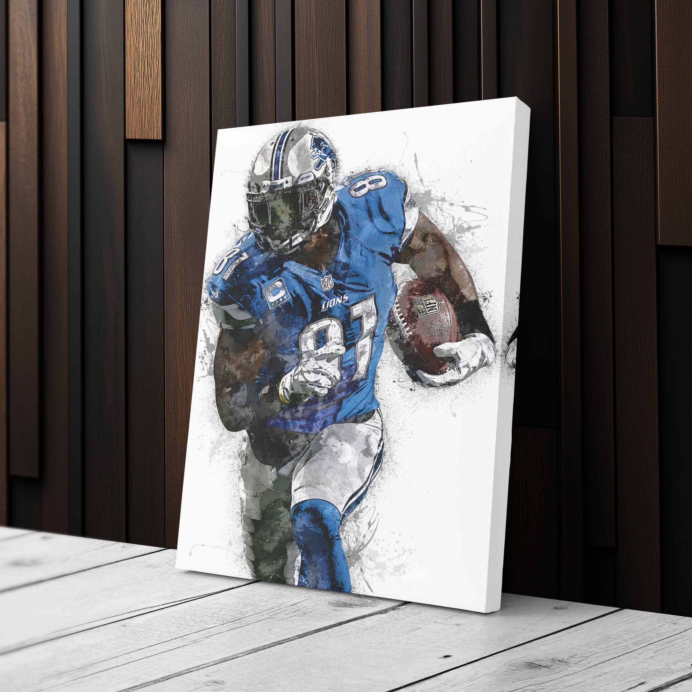 Calvin Johnson Canvas Art – Detroit Lions Wall Decor