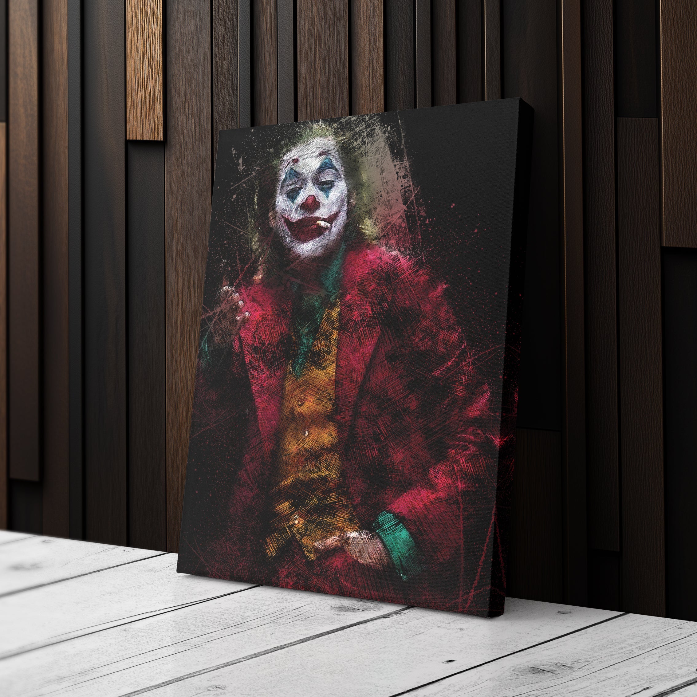 Joker Smoking Canvas – Dark Villain Wall Art Gift for Movie & Comic Fans