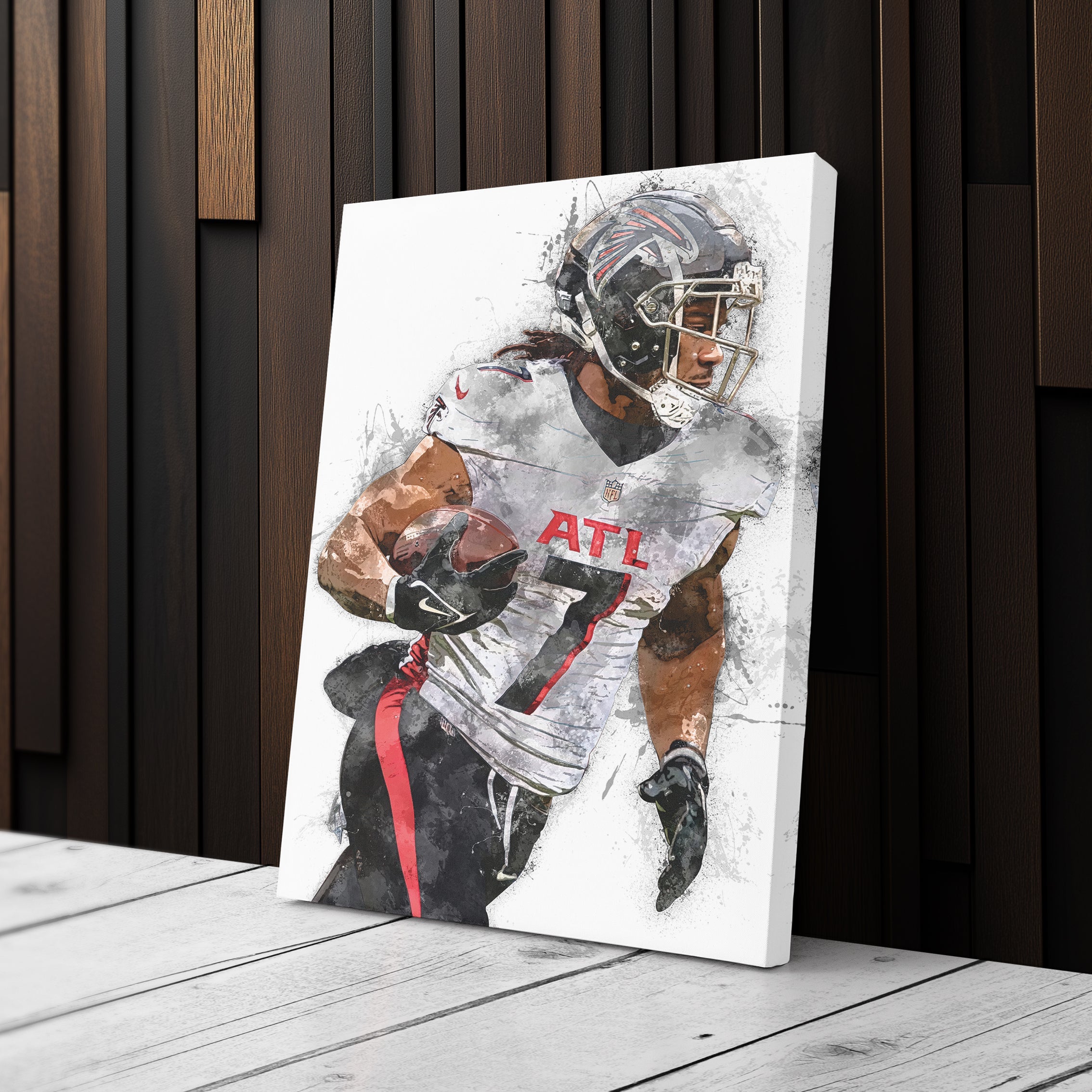 Bijan Robinson Canvas Art – Atlanta Falcons Wall Decor