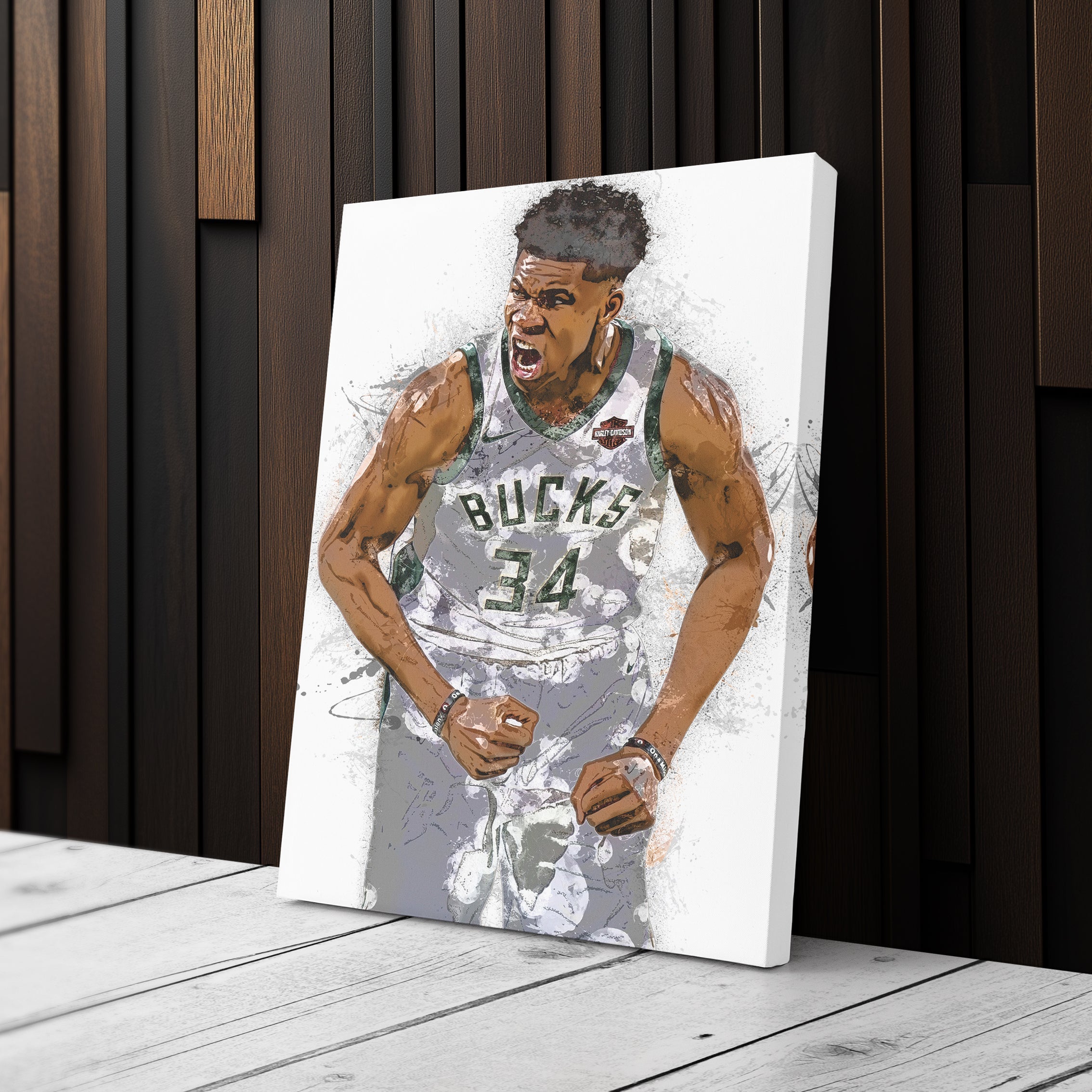 Giannis Antetokounmpo Canvas Art – Milwaukee Bucks Wall Decor
