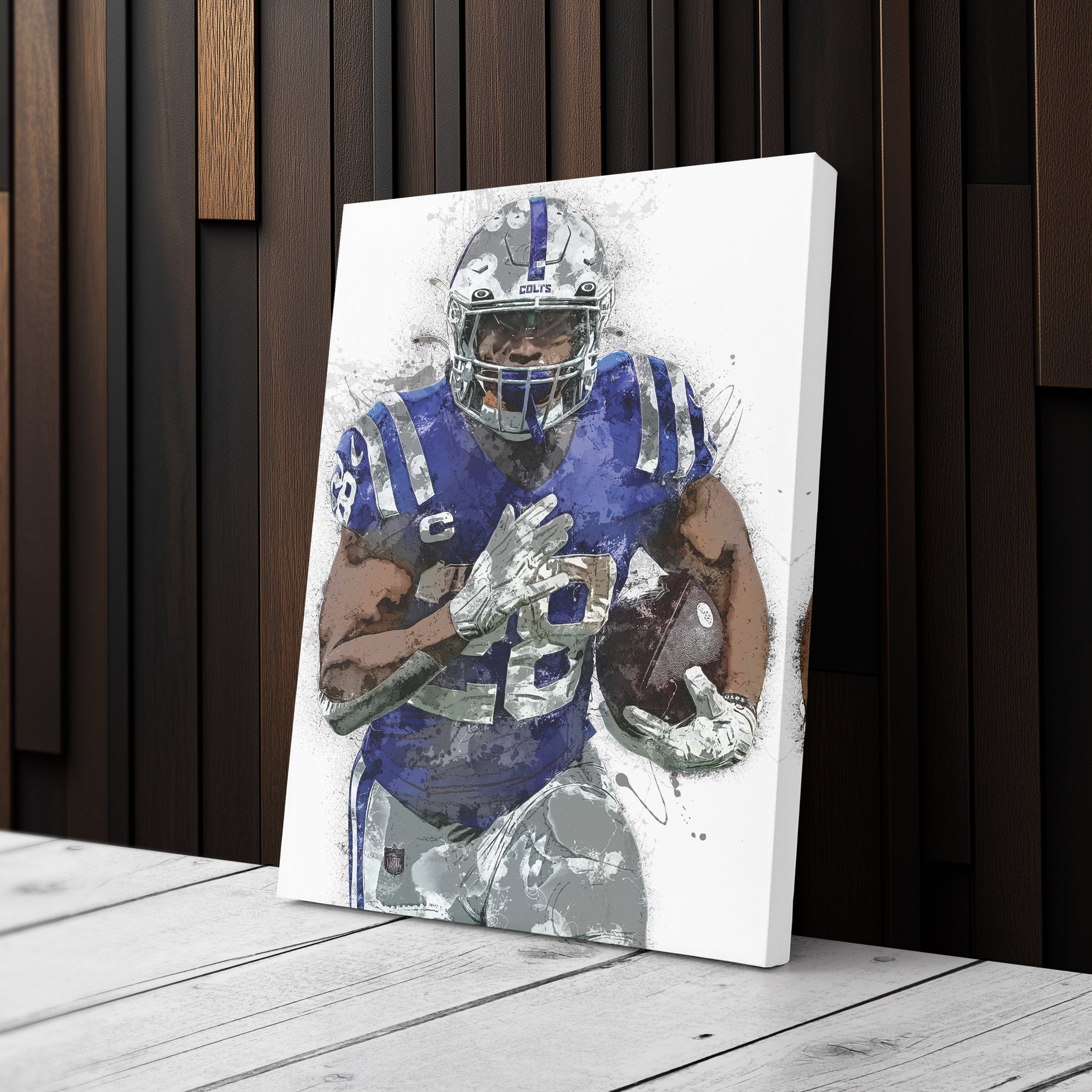 Jonathan Taylor Canvas Art – Indianapolis Colts Wall Decor
