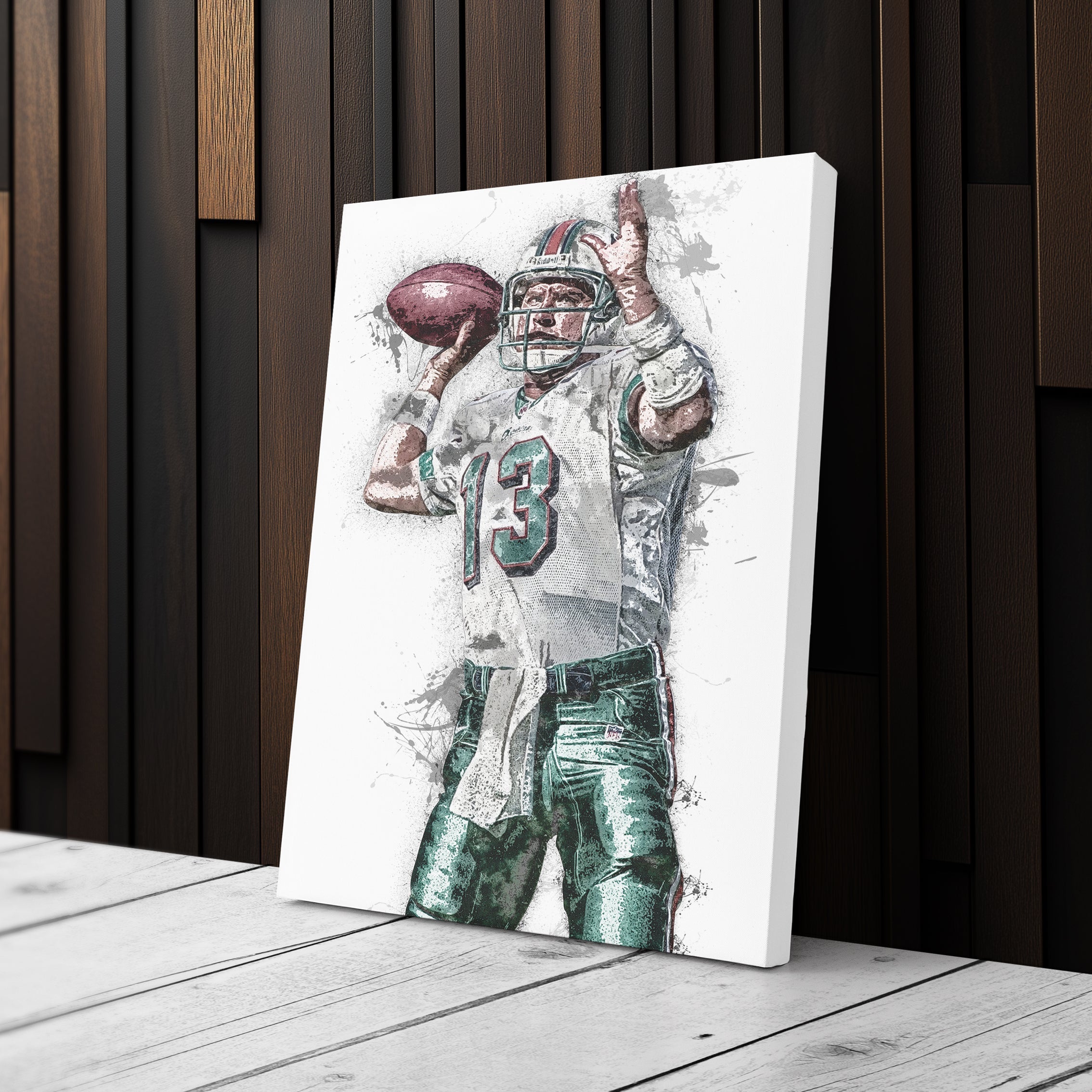 Dan Marino Canvas Art – Miami Dolphins Wall Decor