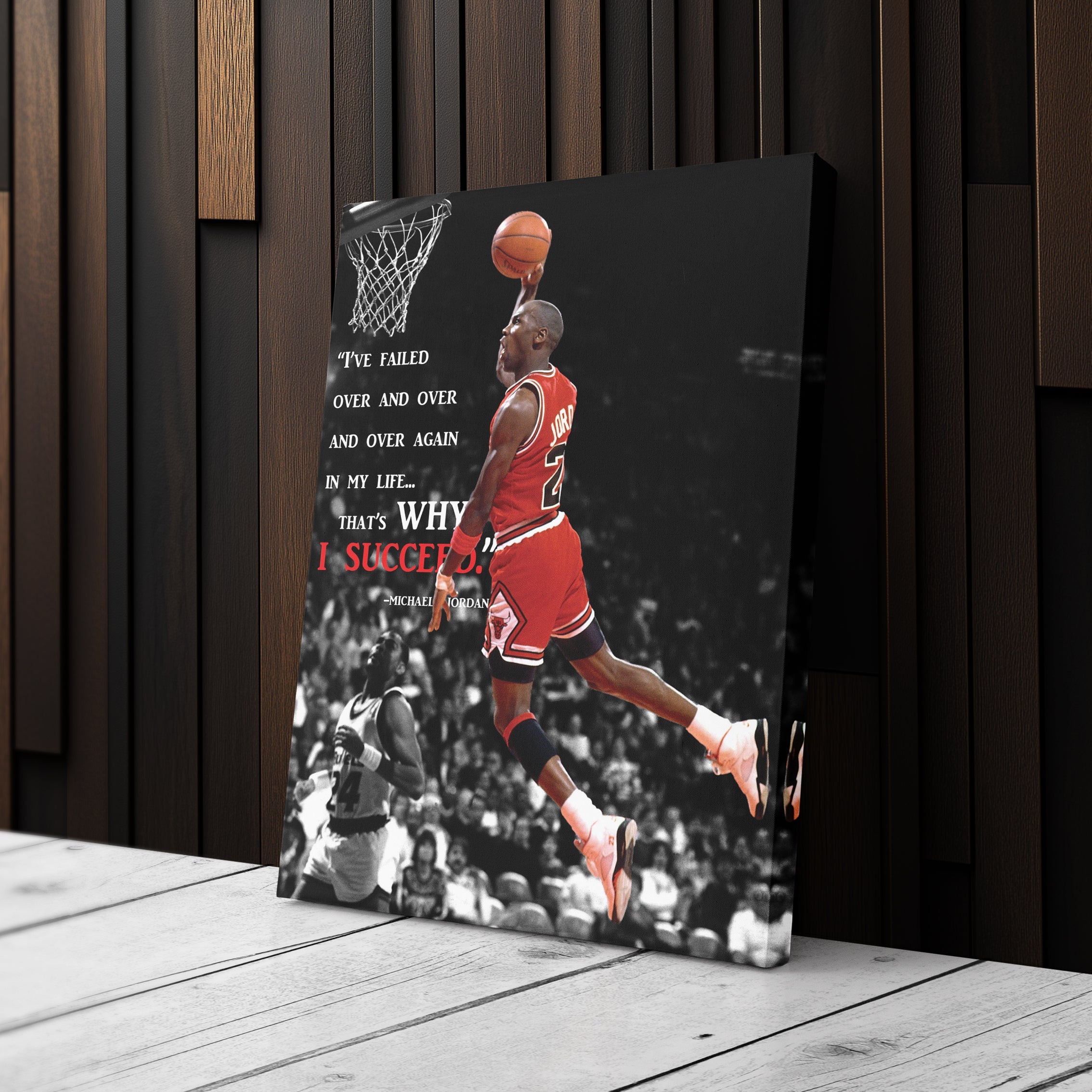 Michael Jordan Quote Canvas – Chicago Bulls Basketball Wall Art for Home Decor
