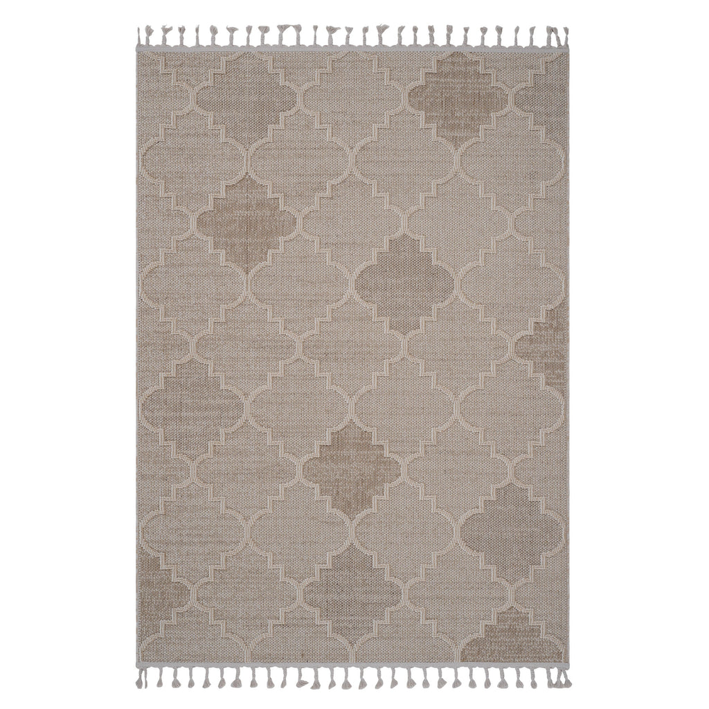 NAAR Guros Collection 6X9 Cream / Trellis Indoor / Outdoor Area Rug