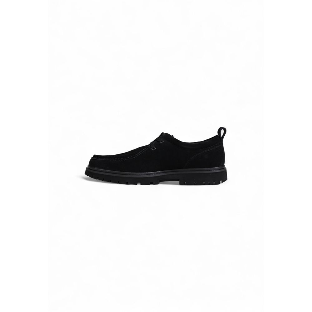Calvin Klein Jeans Black Suede Leather Oxfords And Derbies
