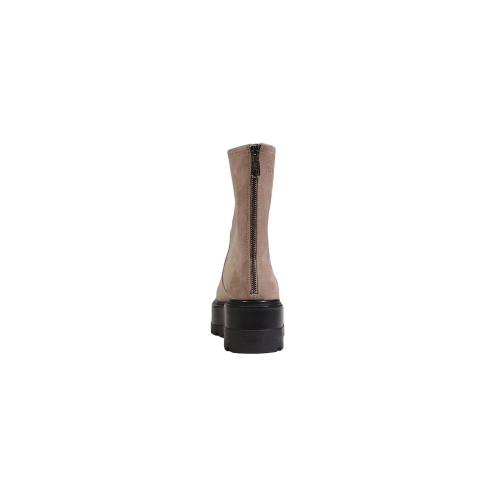 Calvin Klein Jeans Beige Recycled Polyester Ankle Boots