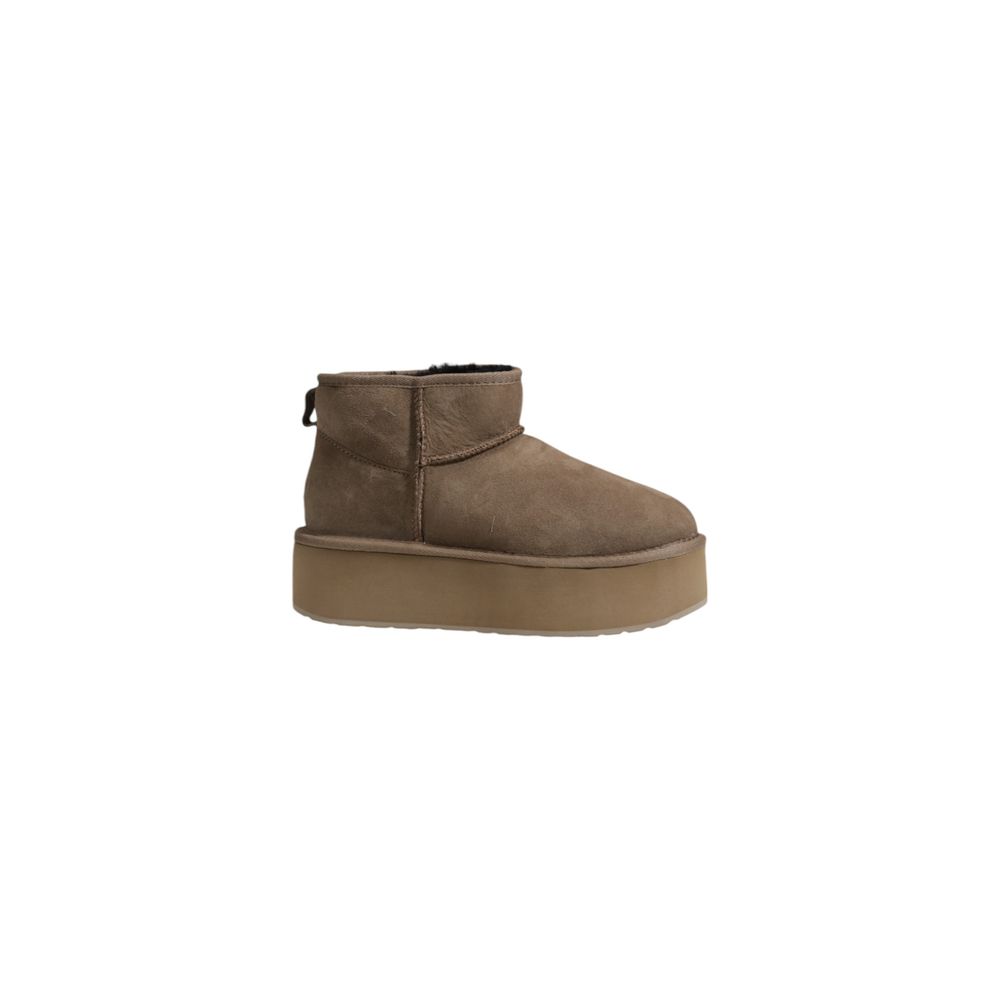 EMU Australia Beige Leather Ankle Boots