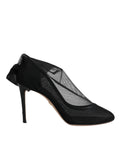 Dolce & Gabbana Black Nylon Mesh Sock Style Boots Shoes