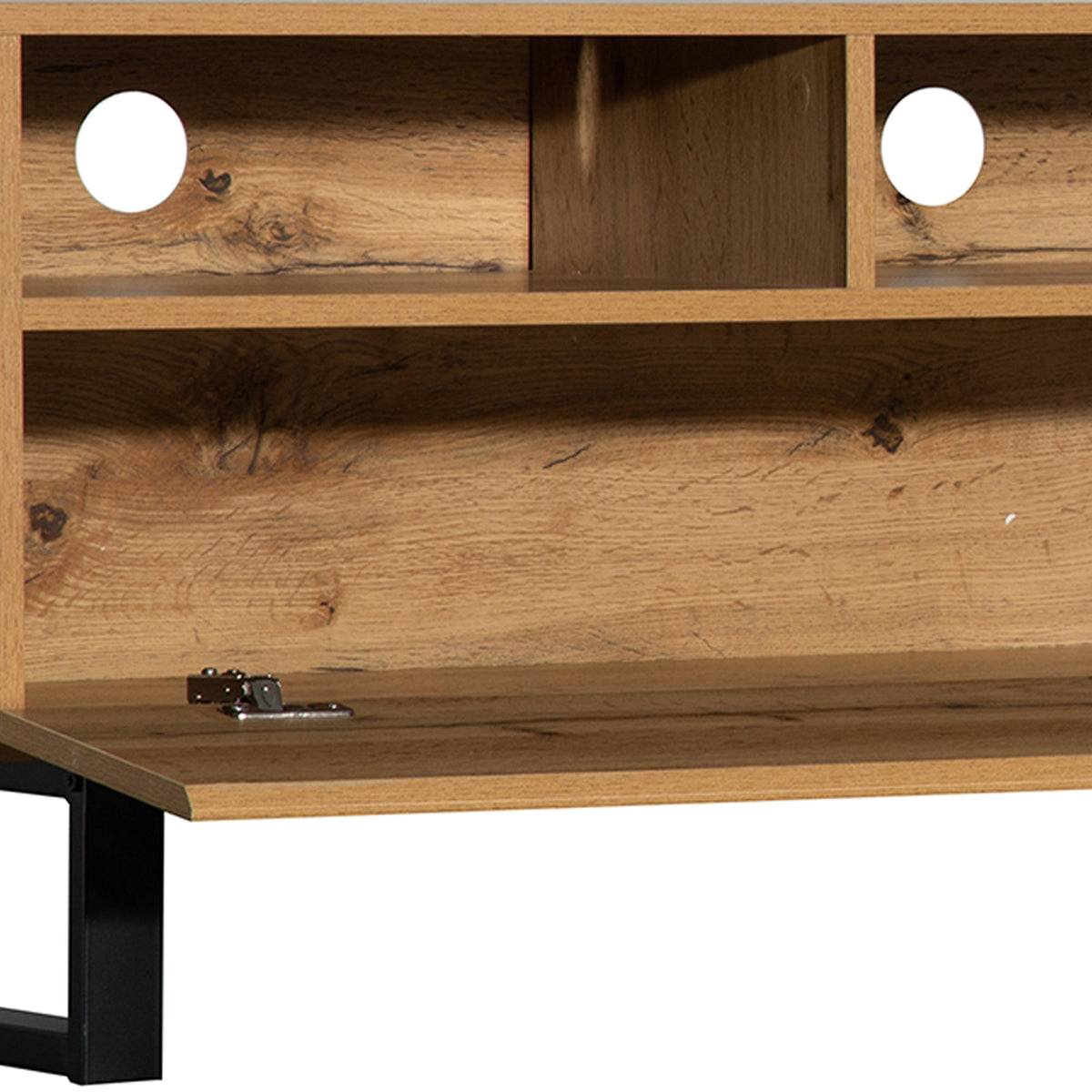 Modern TV Stand for 80'' TV with Double Storage Space, Media Console Table, Entertainment Center with Drop Down Door for Living Room, Bedroom, Home Theatre
