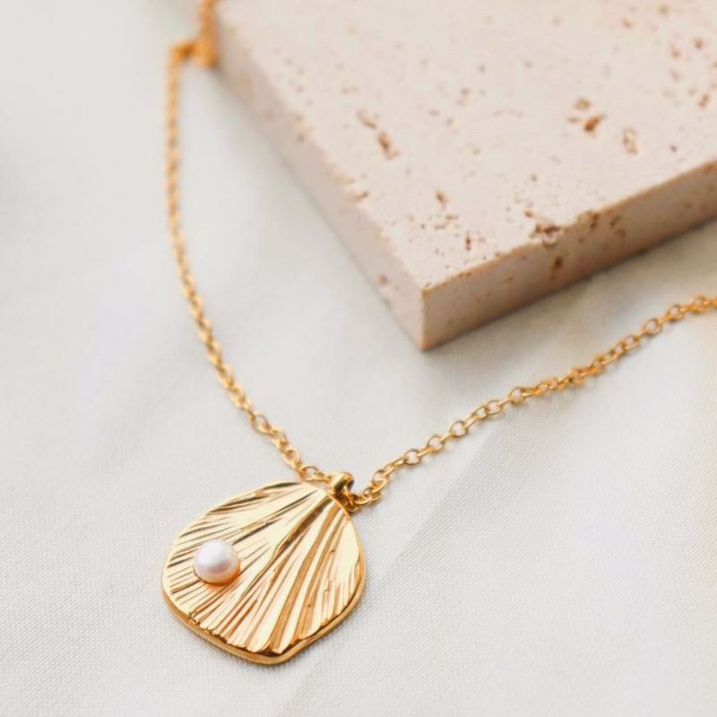 Freshwater Pearl Pendant Necklace, 18k Gold Plated, 55cm