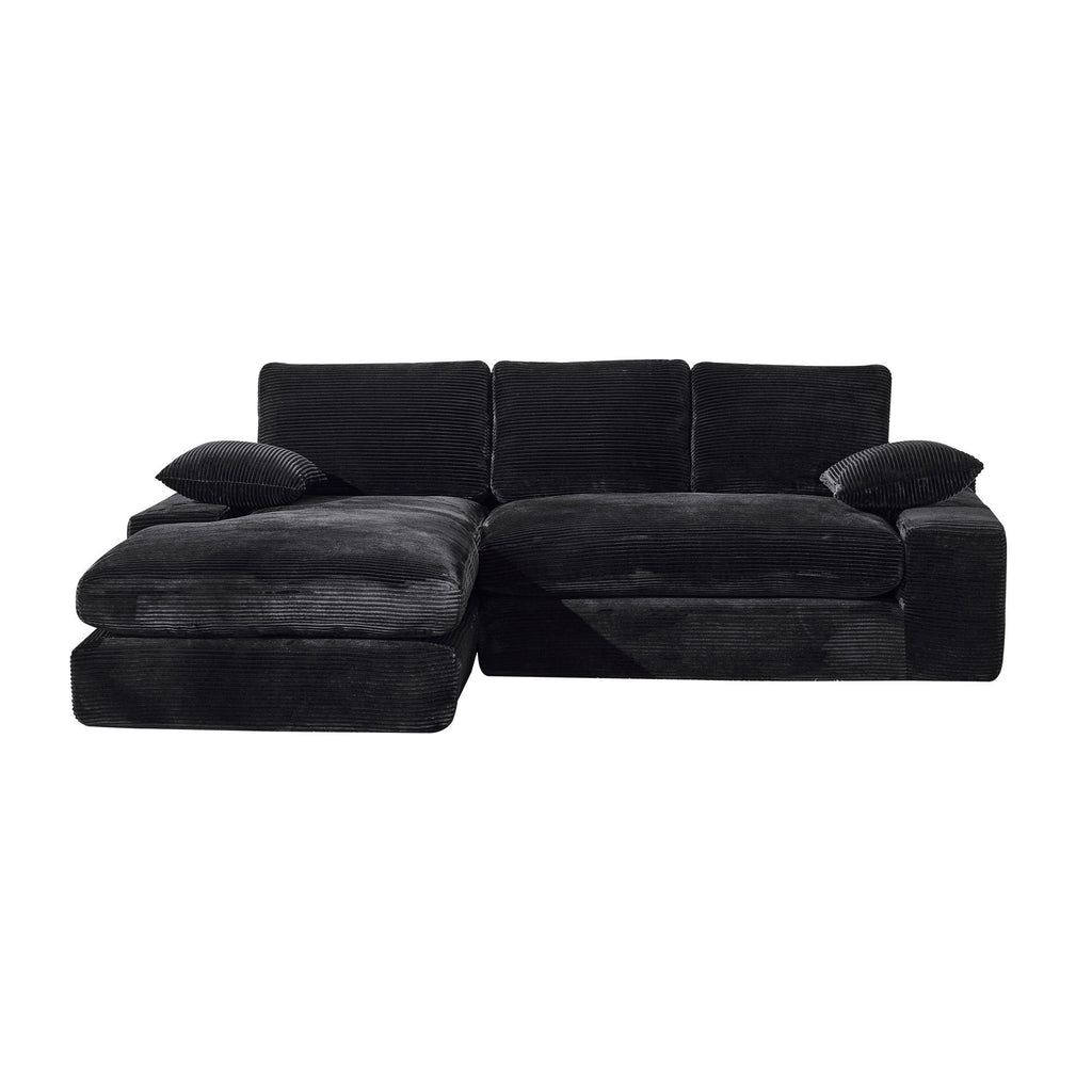 99*69' Modular Sectional Living Room Sofa Set, Modern Minimalist Style Couch, Upholstered Sleeper Sofa for Living Room, Bedroom, 2 PC Free Combination, Installation-free Sofa, L-Shape, Black