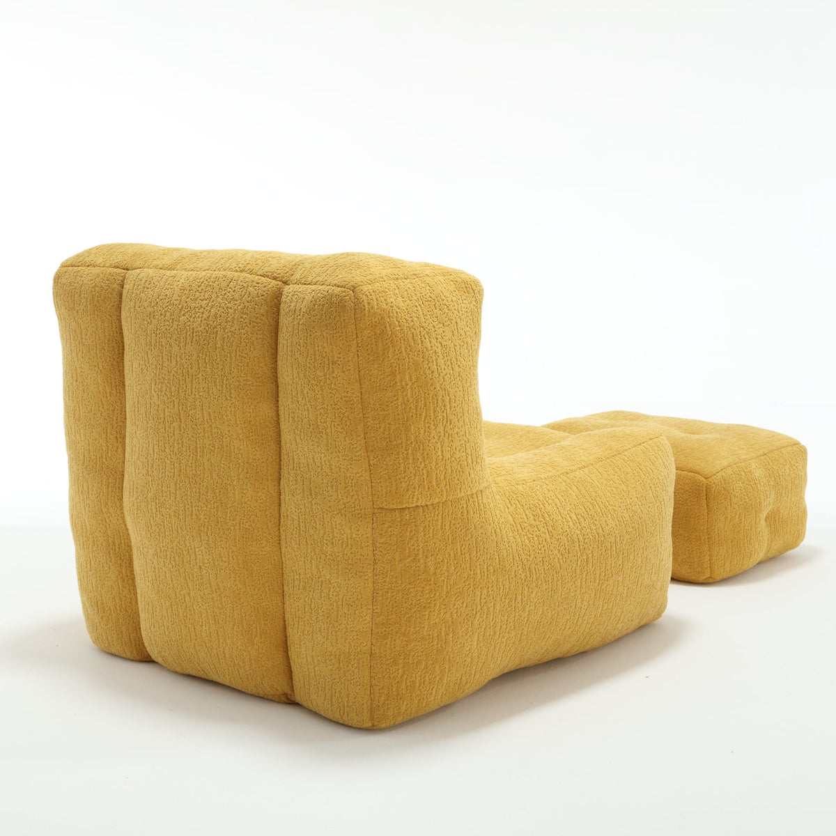 Fluffy bean bag chair, comfortable bean bag for adults and children, super soft lazy sofa chair with memory foam and ottoman, indoor modern focus bean bag chair for living room, bedroom, apartment