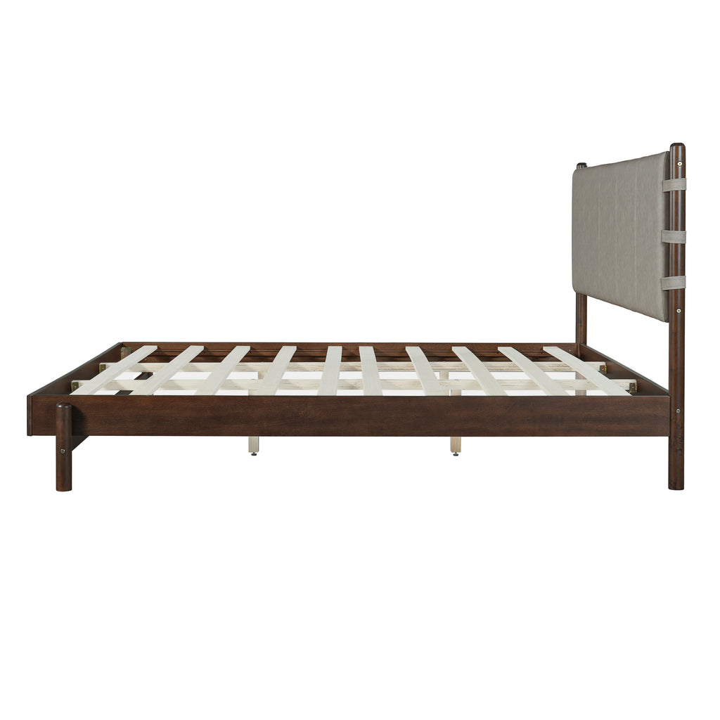 Modern King Bed Frame Set with 2 Nightstands, Light Gray Wood Platform Bed with Headboard and Matching Bedside Tables for Bedroom