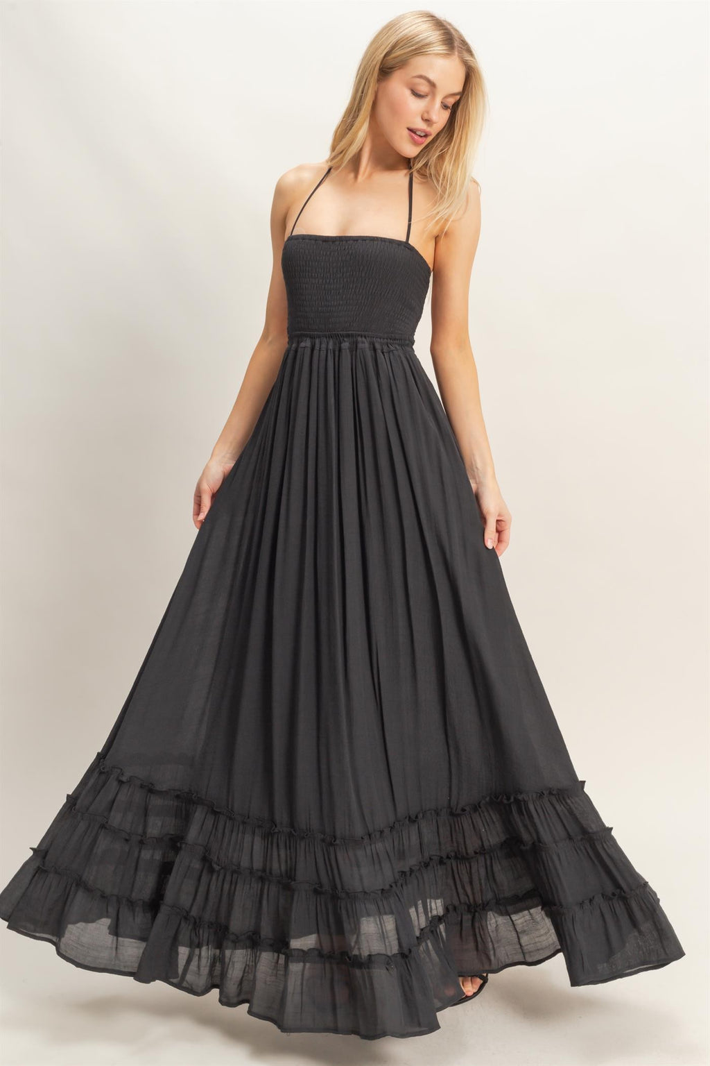 HYFVE Smocked Halter Maxi Dress