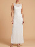Lara Beaded Illusion Neckline Maxi Length Dress | 51227