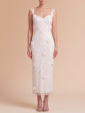 Lara Beaded Midi Dress with 3-D Florals | 51232