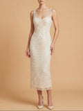 Lara Beaded V-Neck Midi Dress | 51237