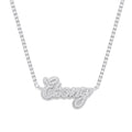 925 Silver Round Moissanite Ebony Word Designer Necklace – 18"