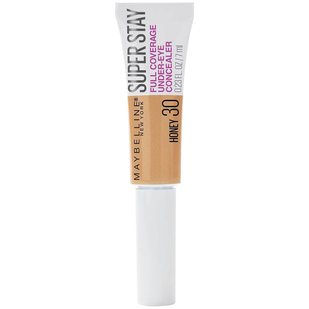 Maybelline New York Super Stay Super Stay Full Coverage, Brightening, Long Lasting, Under-eye Concealer Liquid Makeup For Up To 24H Wear, With Paddle Applicator, 30 Honey, 0.23 fl. oz.