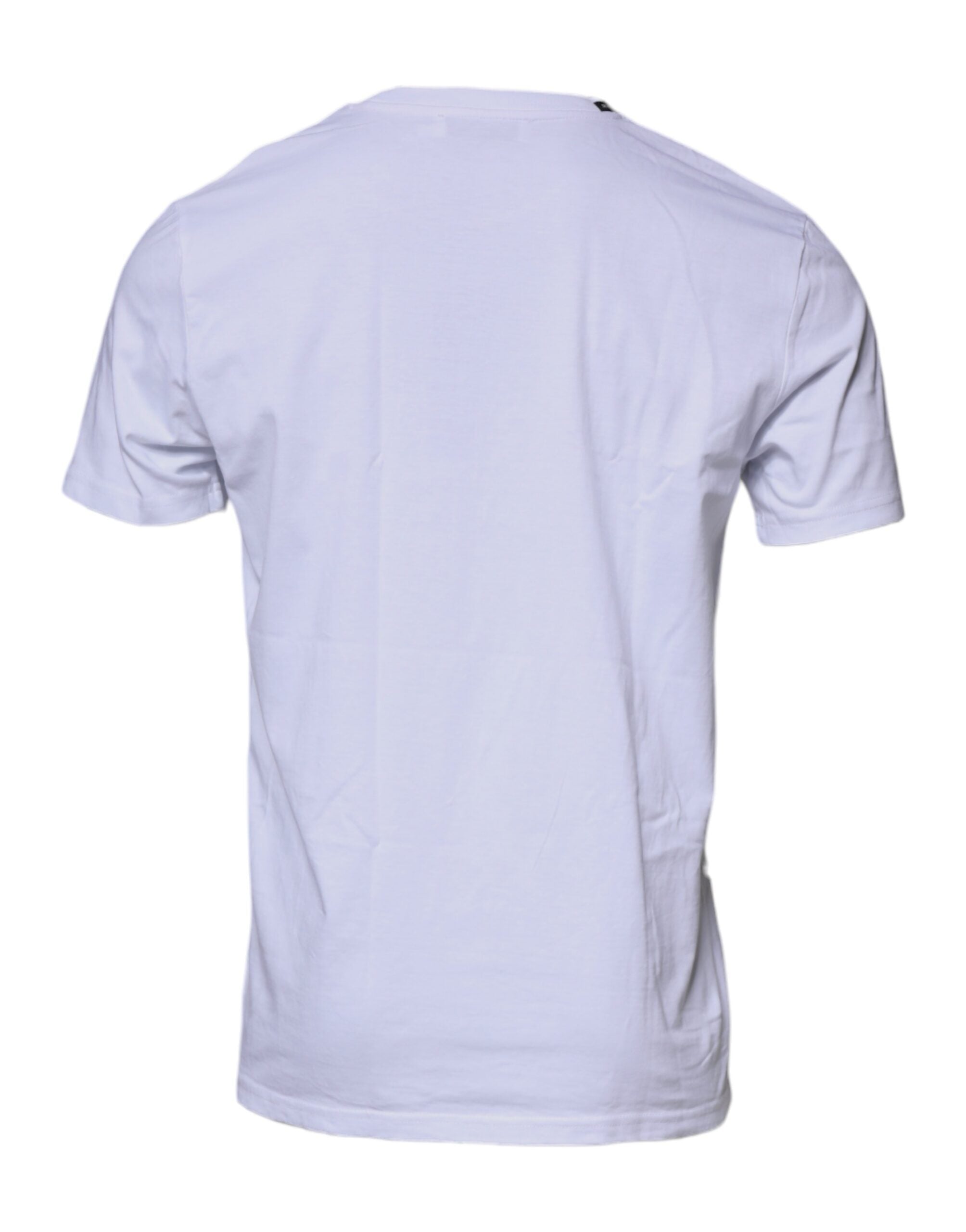 Dolce & Gabbana White Red Leopard Cotton Crew Neck T-shirt
