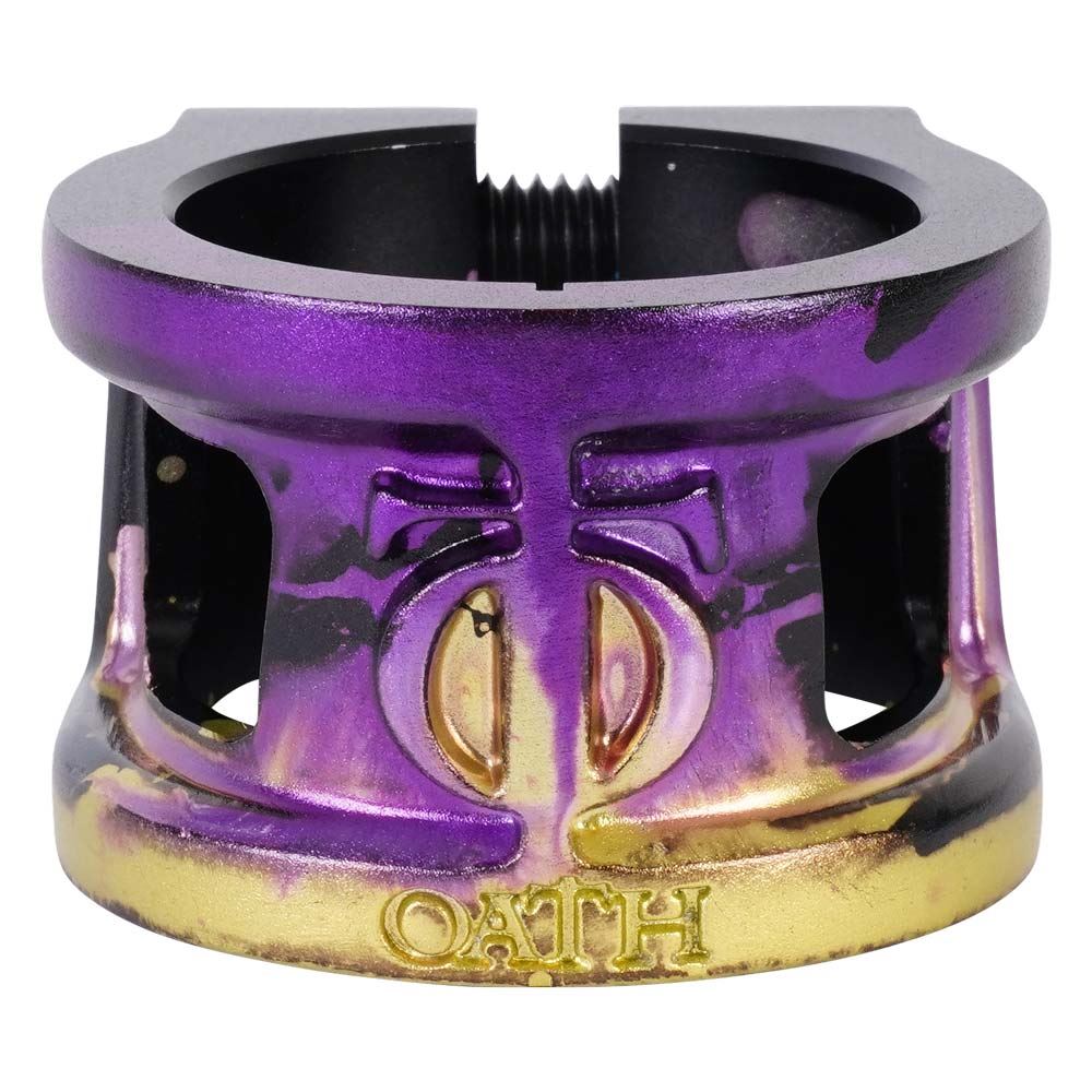 Oath Cage V2 Oversized 2 Bolt Clamp - Black/Purple/Yellow