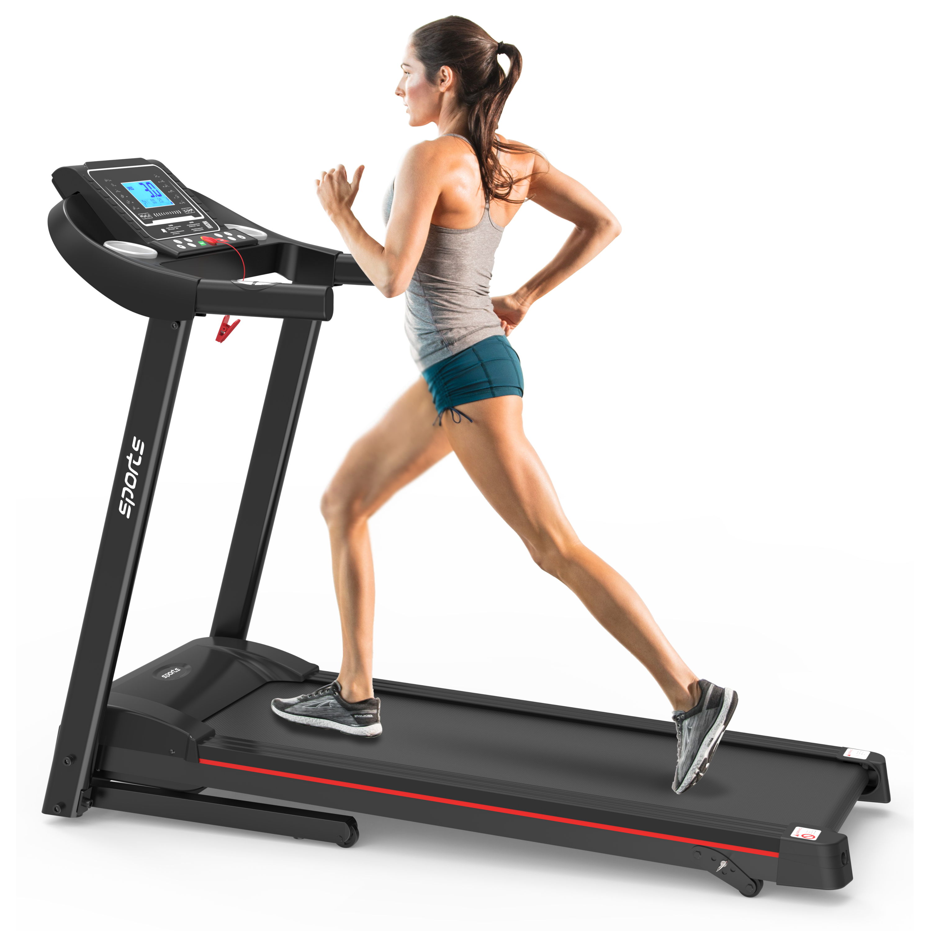 Fitshow App Home Foldable Treadmill with Incline, Folding Treadmill for Home Workout, Electric Walking Running Treadmill Machine 5' LCD Screen 250 LB Capacity Bluetooth Music