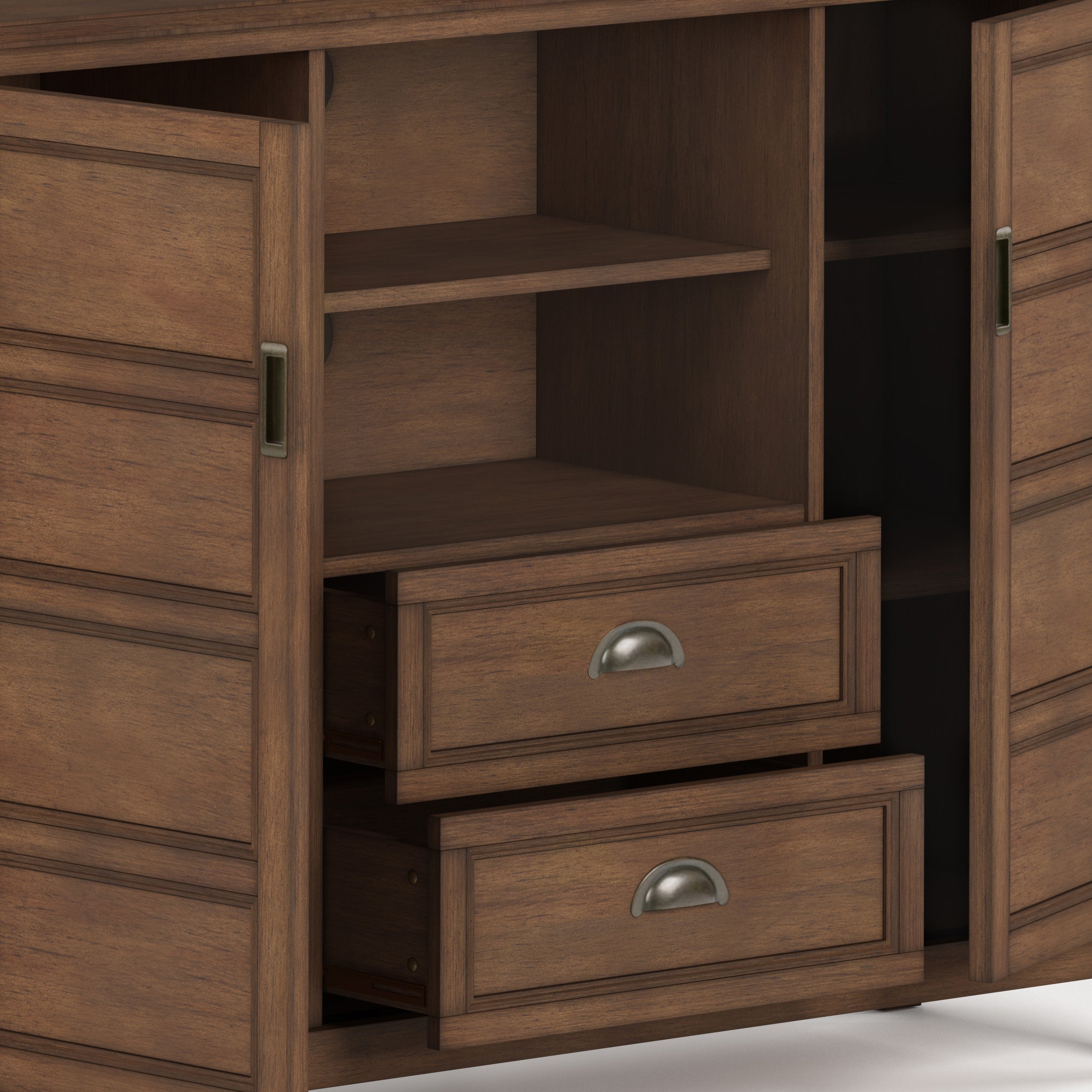 Burlington - Tall TV Media Stand - Rustic Natural Aged Brown