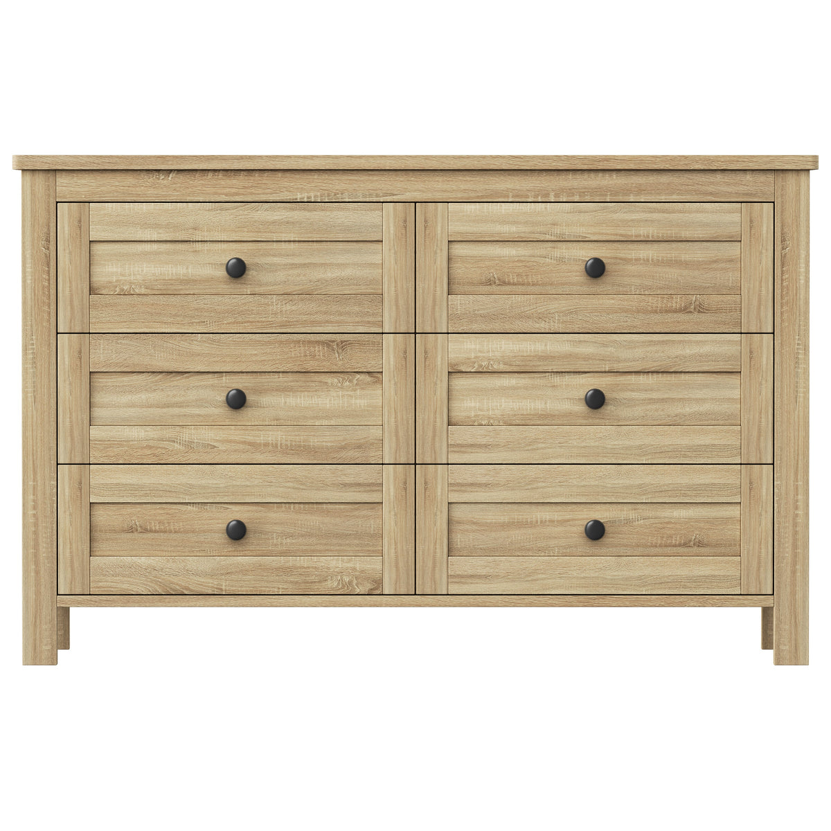 3-Pieces Bedroom Sets Full Size Farmhouse Platform Bed with Double Sliding Door Storage Headboard and Charging Station, Storage Nightstand and Dresser, Natural