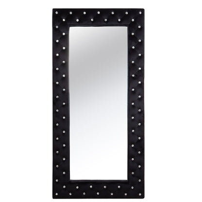 71" Black Wood and Faux Crystal Framed Freestanding and Wall Mount