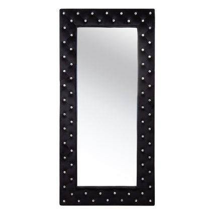 71" Black Wood and Faux Crystal Framed Freestanding and Wall Mount