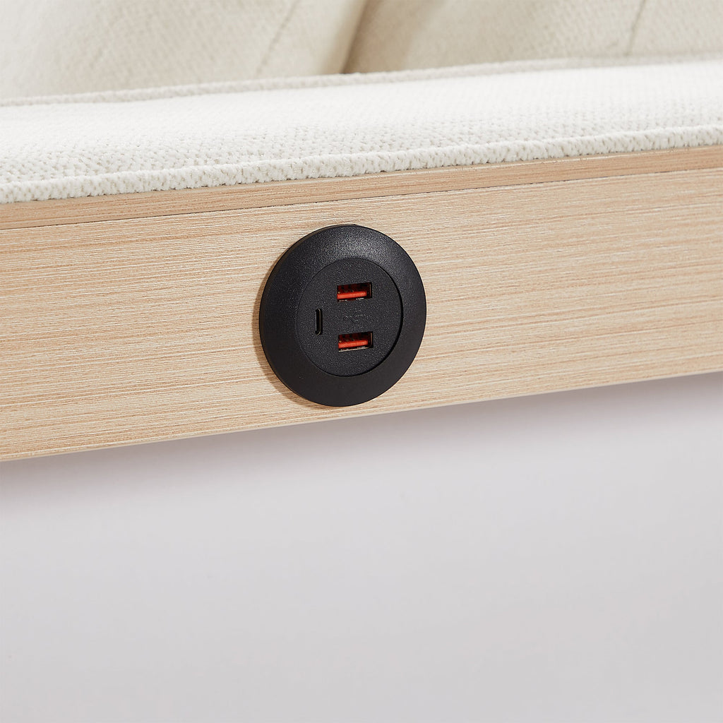 61.4' Pull-out Sofa Bed Convertible Couch Loveseat Sofa Modern Sleeper Sofa with Adjustable Backrest for Living Room, Beige