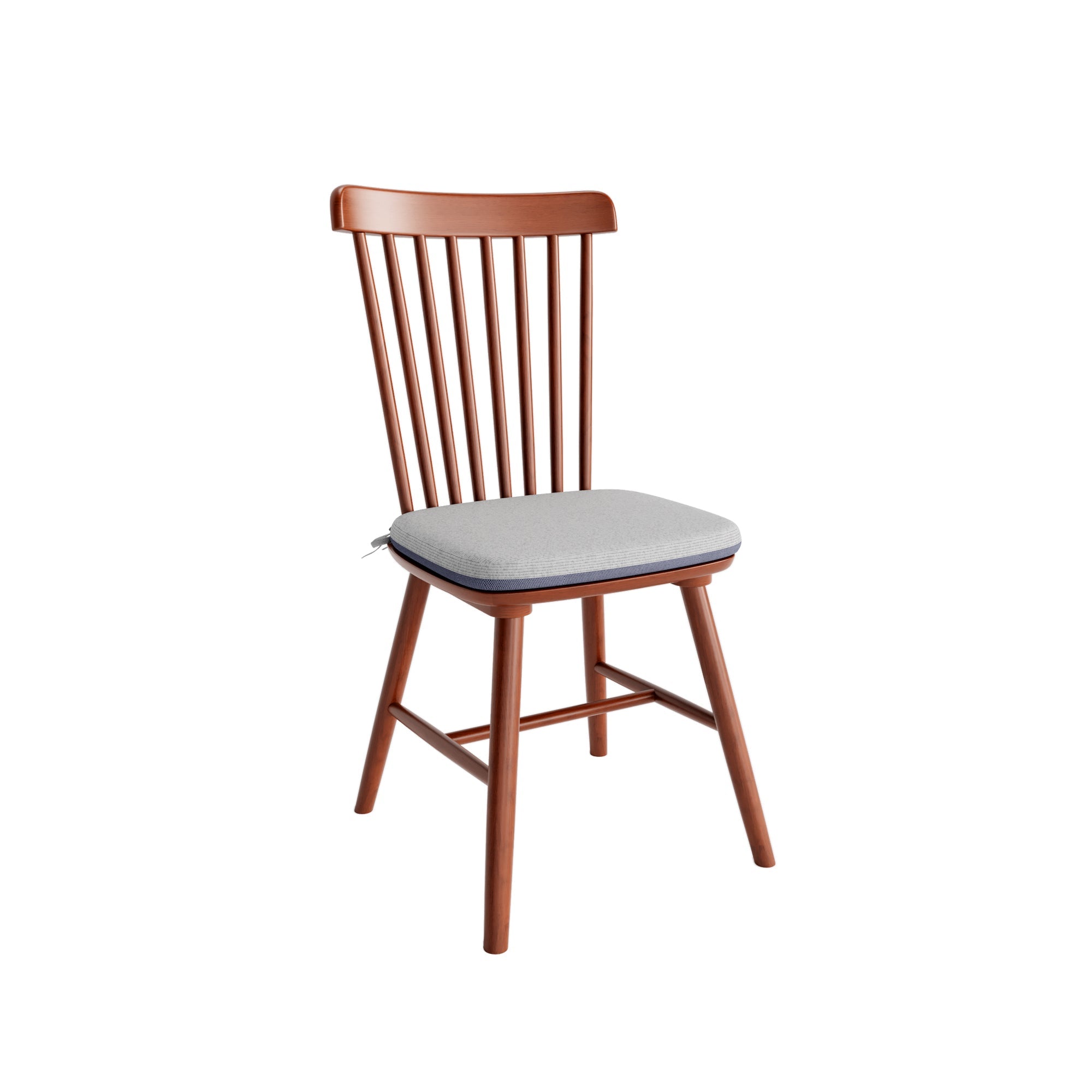 Farmhouse Kitchen Chairs (Pair) - Sturdy Solid Wood Construction with Cushioned Seats, Modern Windsor Back Design- Walnut
