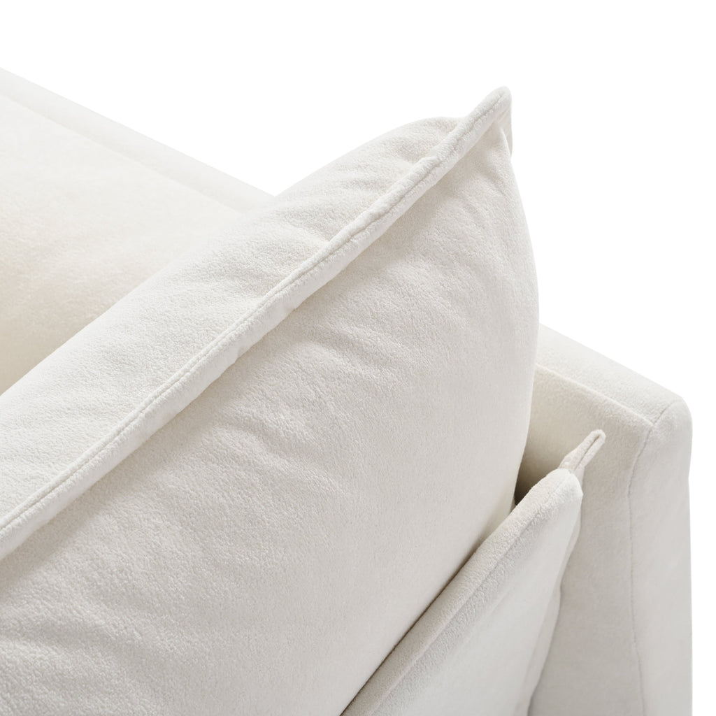 Oversized Deep Seat Sectional Sofa, Green Modern Chenille Cloud Couch, Large 3 Seater Modular Sofa with 3 Pillows for Living Room Bedroom Apartment Office,DIY Combination,Beige