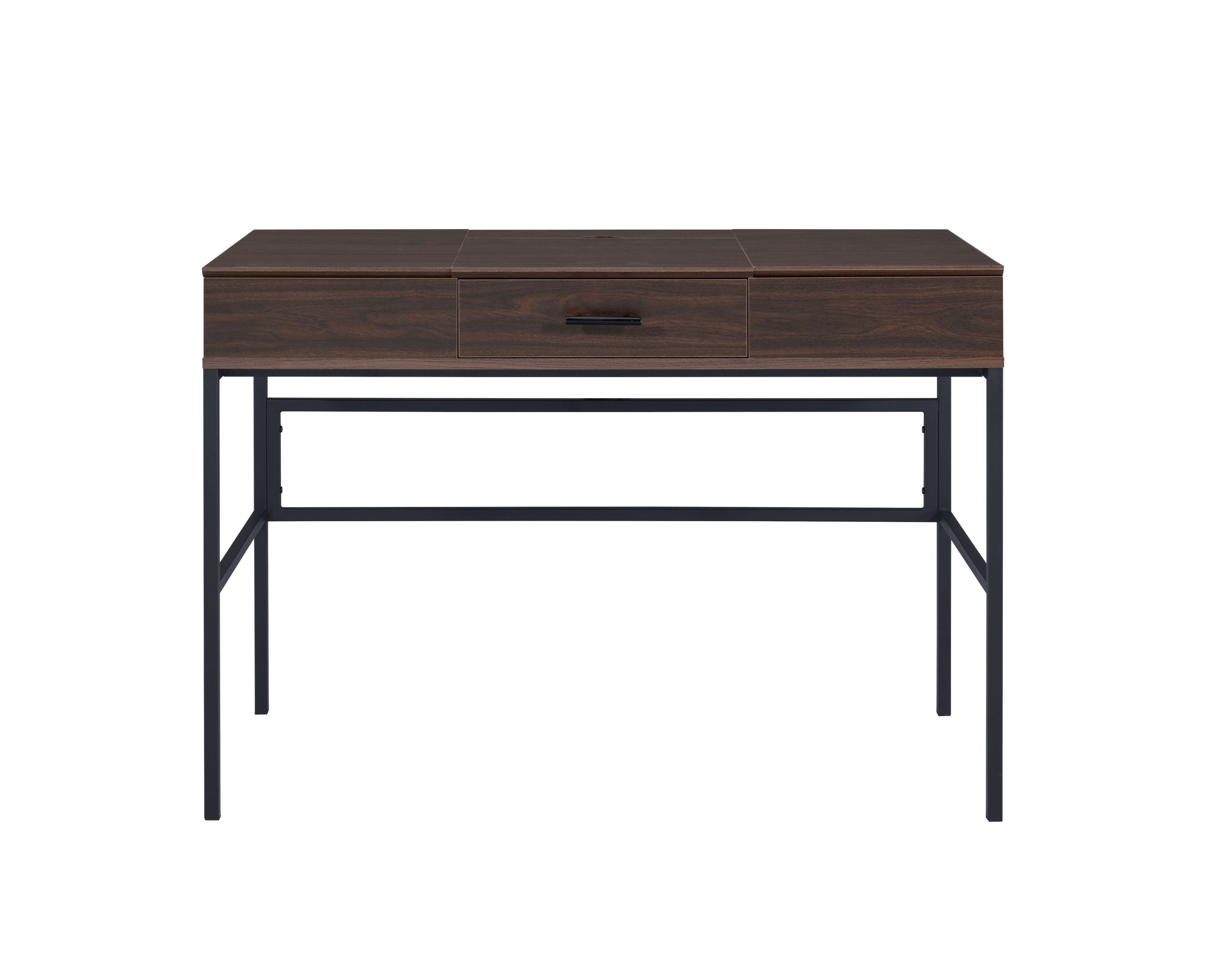 Verster Oak & Black Finish Writing Desk W/USB