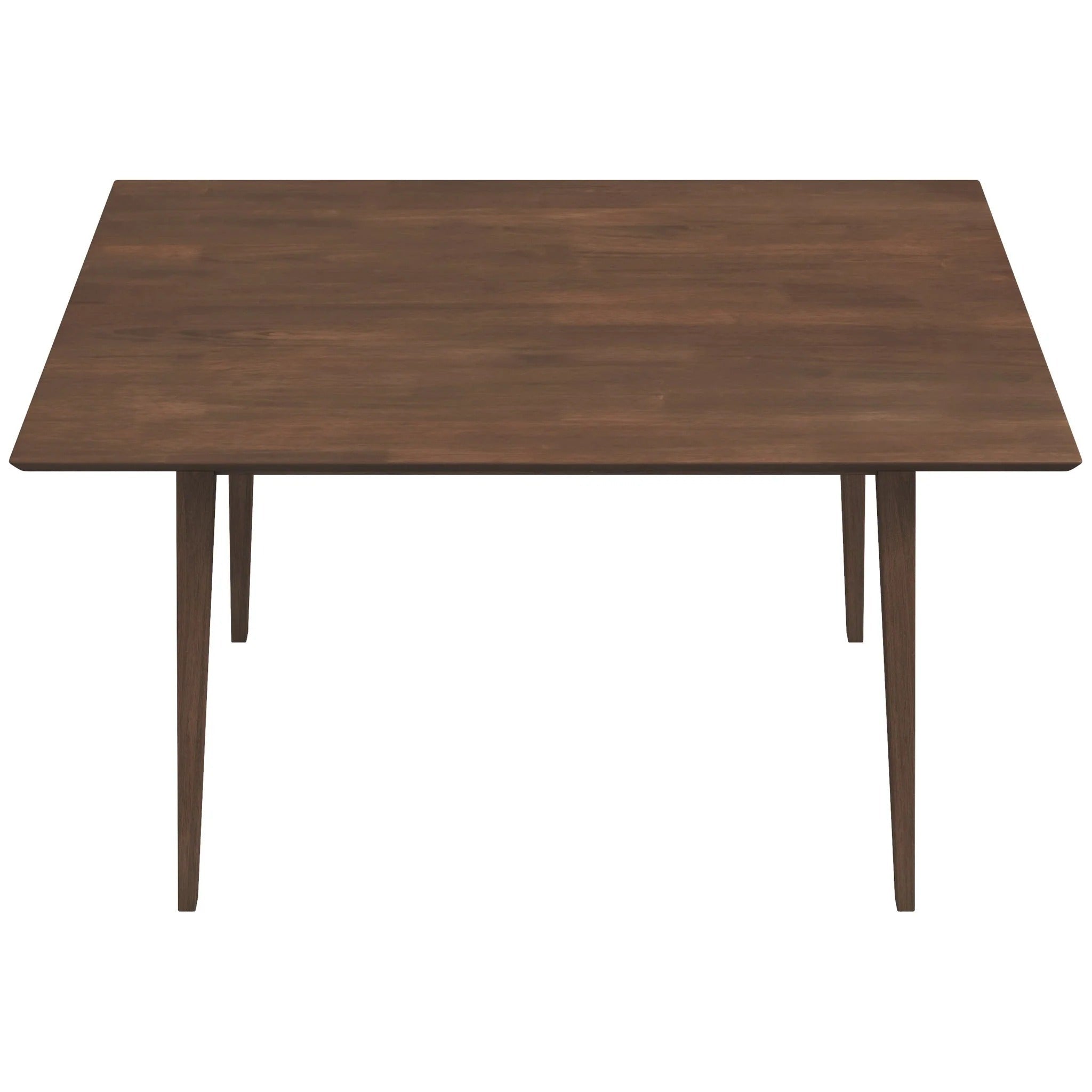Mary Modern Style Solid Wood Rectangular Dining Kitchen Table Brown Finish Beveled Edges