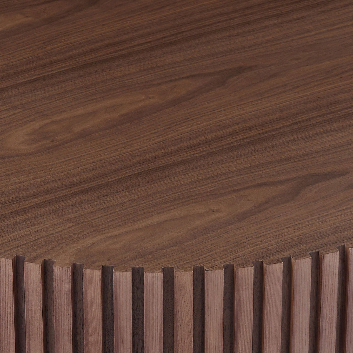 39.37'' Round MDF Coffee Table Mid Century Modern Coffee Table Unique Coffee Table for Living Room Furniture, Tea Table WALNUT