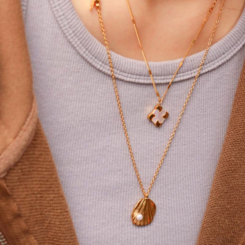 Freshwater Pearl Pendant Necklace, 18k Gold Plated, 55cm