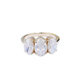 4.0ctw Three Stone Oval Cut Moissanite Engagement Ring