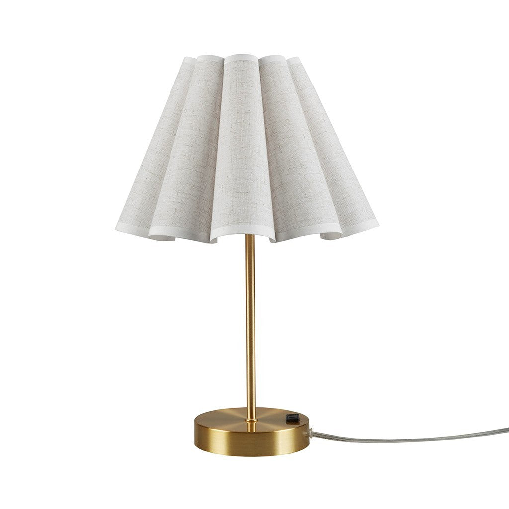 Tap-Control and Dimmable Accent Table Lamp with Power Outlet Gold See below