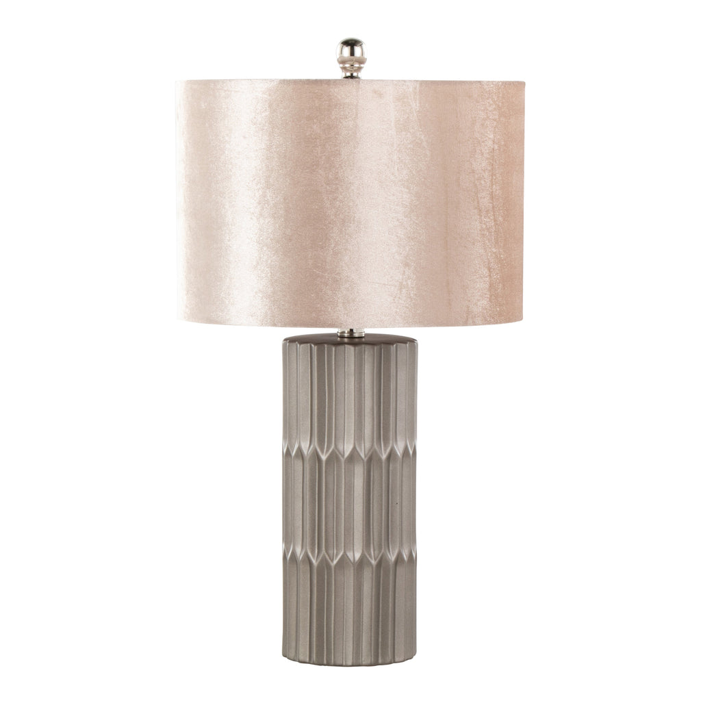 Tania 22' Contemporary Ceramic Table Lamp in Brown and Metallic Brown Ceramic with Champagne Shade by LumiSource