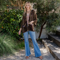 Young Threads Kimono Top in Overdyed Mix N Match Patches